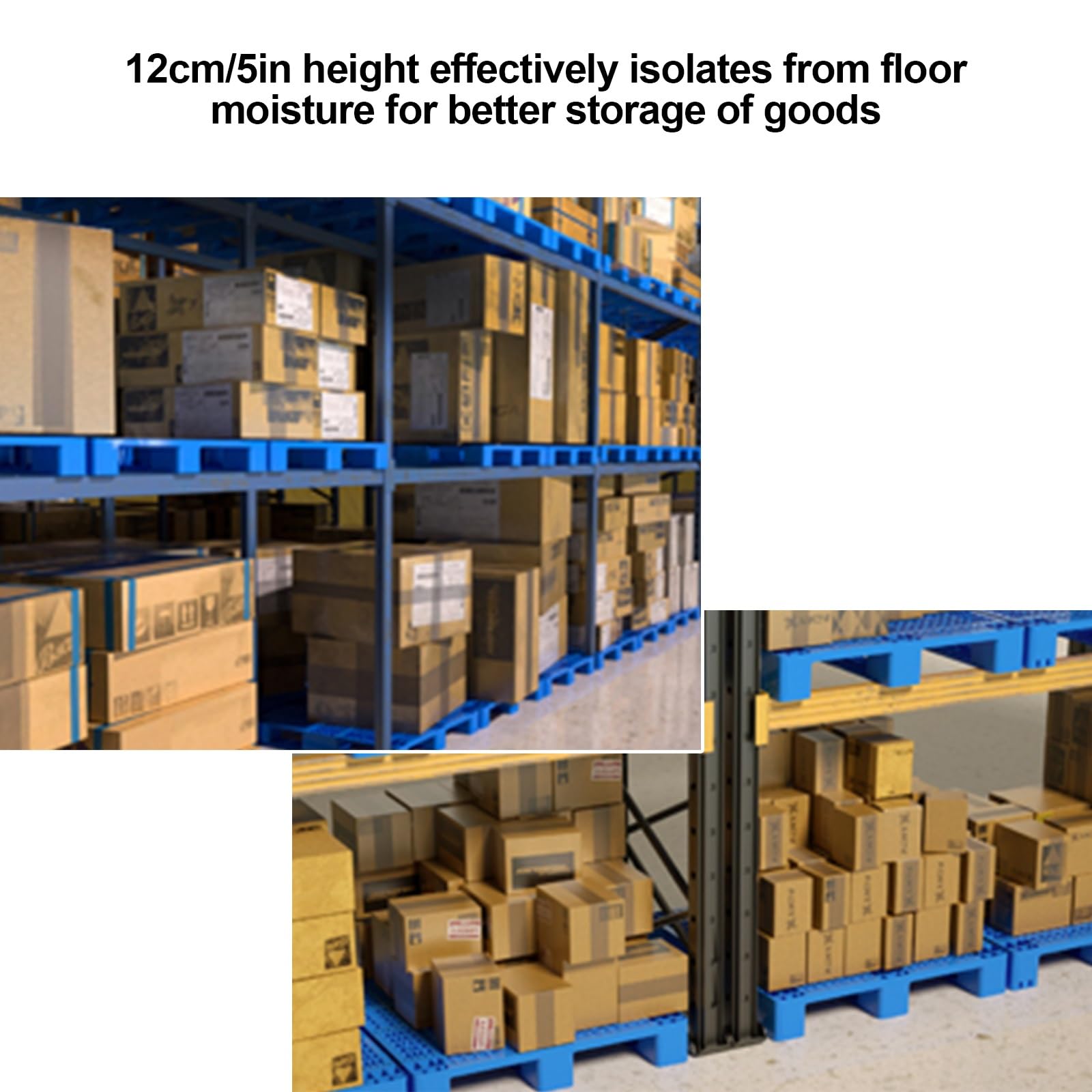 Pallet in plastica ABS resistente per cantina e garage, design ventilato, impilabile, capacità di carico 299,4 kg, ideale per l'organizzazione di cucine e supermercati (50,8 x 35,6 x 12,7 cm)