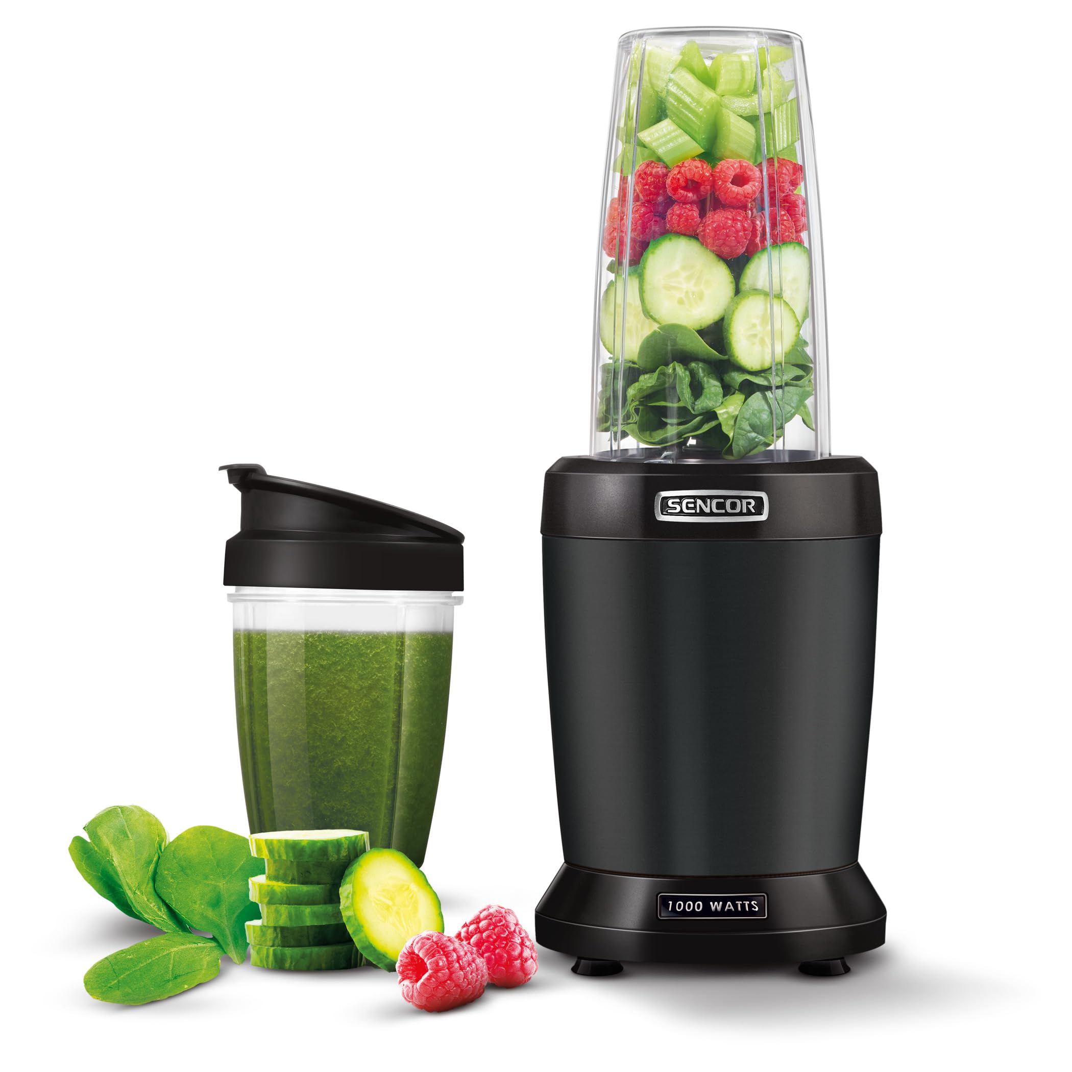 Sencor SNB 4303BK Nutri Blender | 1200W High-Speed Motor | 22,000 RPM | Pre-Set Blending Modes & Pulse Function | Ideal for Smoothies, Seeds, Nuts & Grains (Black, Pack of 1)-image-8