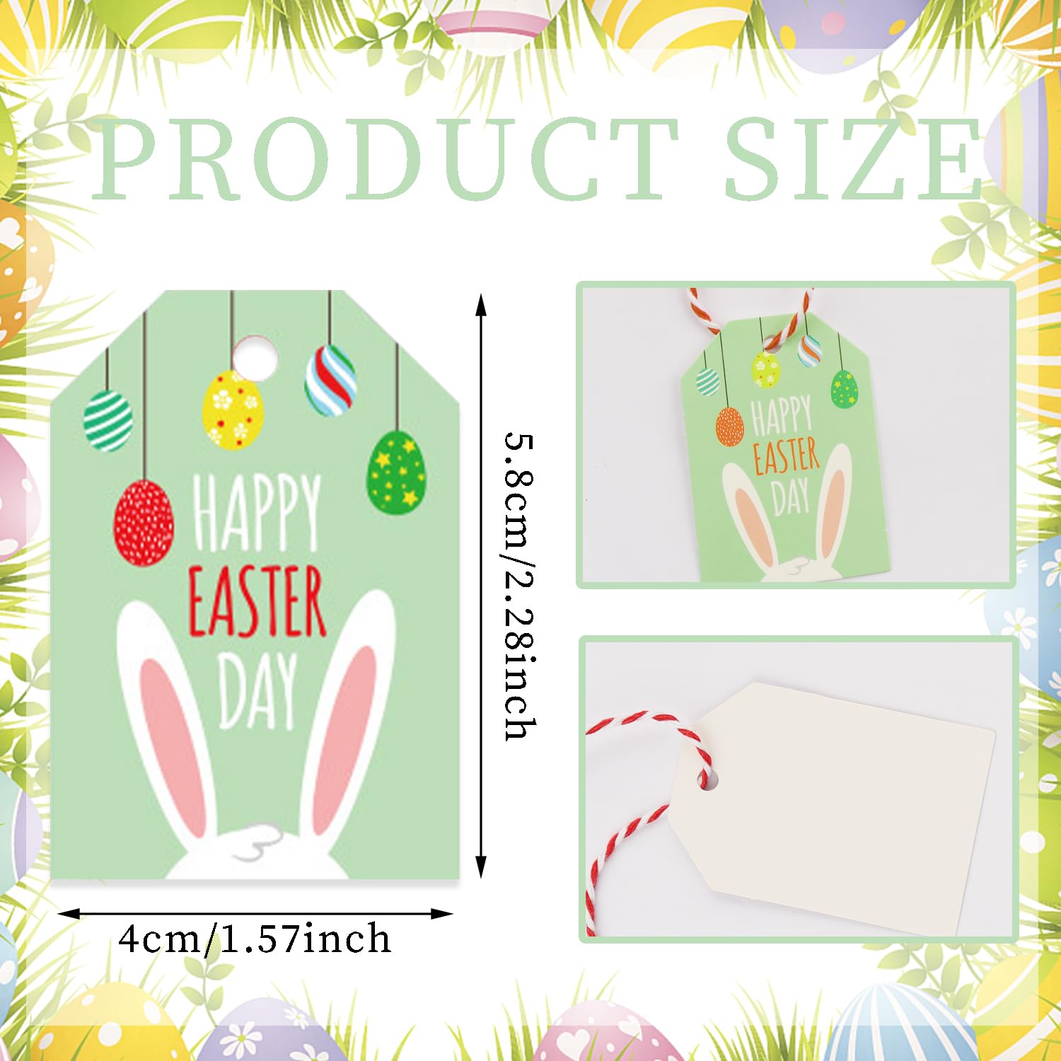 Amazon.co.jp: hhdatc 96ピース イースターギフトペーパータグ