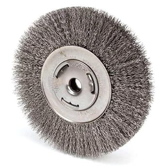 Weiler 06655 Wolverine 7" Wide Face Bench Grinder Wheel, .014" Crimped Steel Wire Fill, 5/8" Arbor Hole, Made in the USA