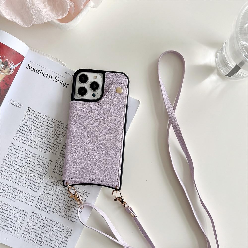 Coque de téléphone de luxe miroir pour iPhone 13 Pro et 14 Pro Max violette - 8