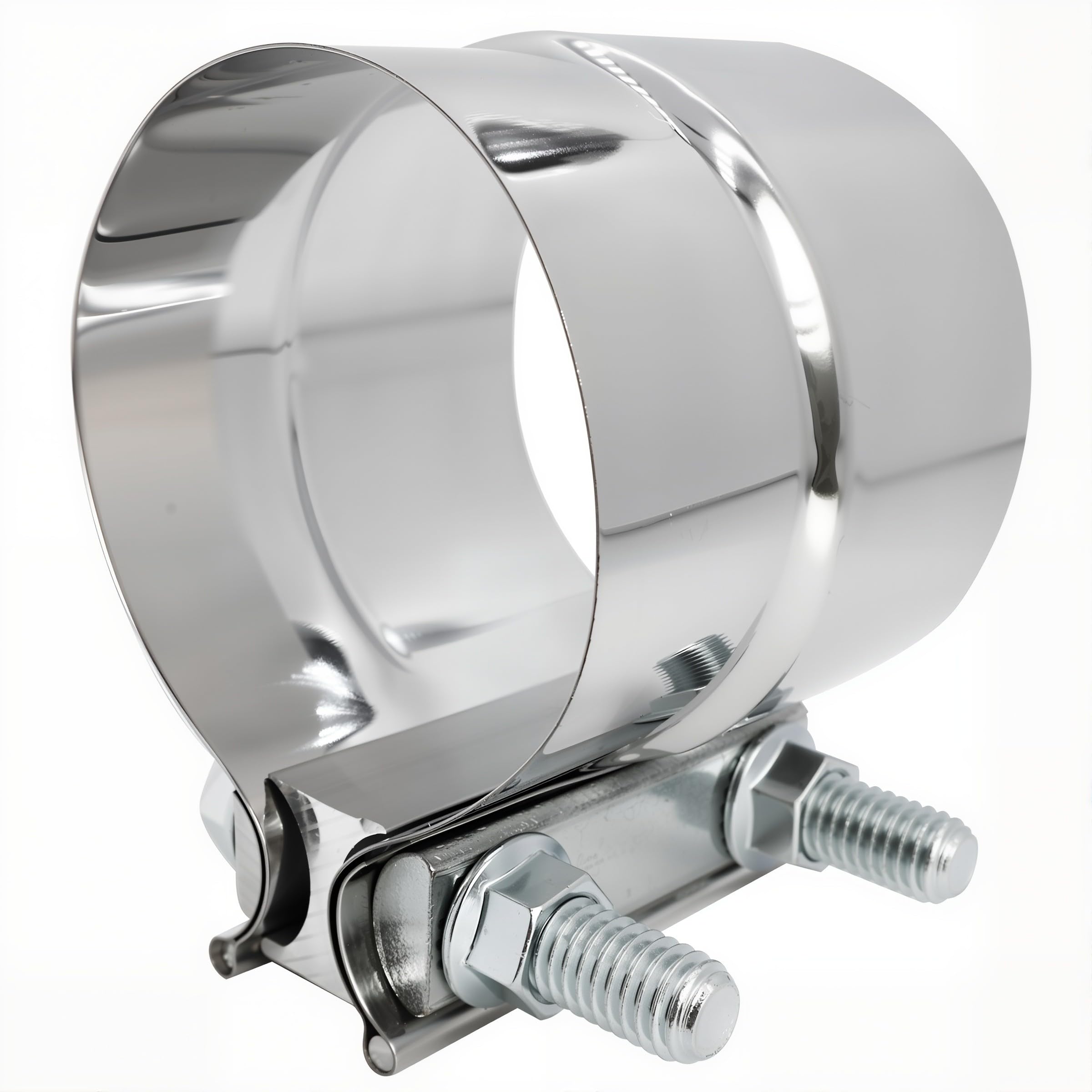 Photo 1 of ROADFORMER 3 Inch Exhaust Clamp, 304 Stainless Steel Lap Joint Exhaust Band Clamp for 3" OD to 3" ID Pipe, Muffler Clamp, Turbo Downpipe, Catalytic Converter Repair, 1 Pack