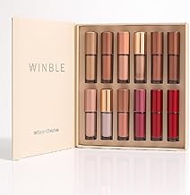 Winble Handaiyan Lipstick Set of 12 � Matte Velvet Mini Liquid Lipstick | Waterproof, Long-Lasting, Non-Stick, Nude Glossy Combo | Book Style Lipstick for Women