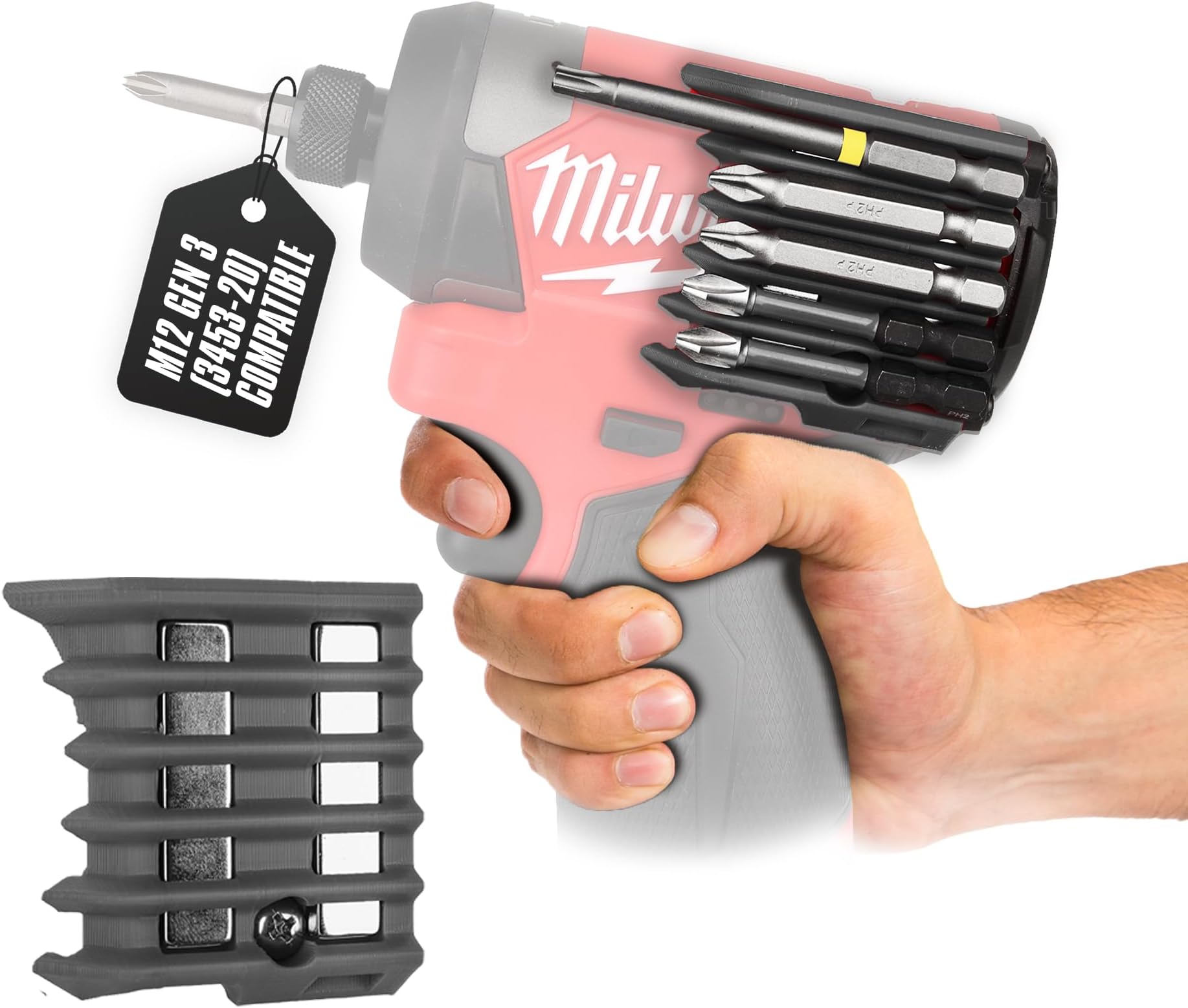 2 Pack Upgraded Bits Holster Attach to Drill,Universal Fit 1/4