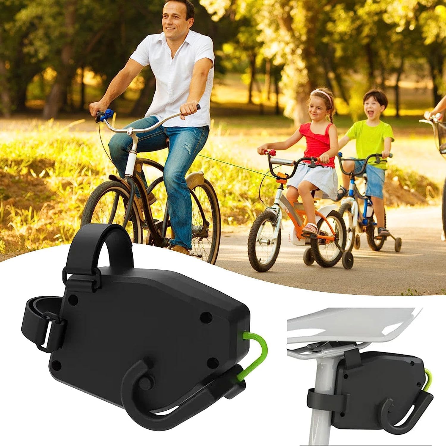 Bike Tow Rope for Kids,Bike Trailer Strap,Retractable Bicycle Traction Rope,Toddler Bike Attachment to Adult Bike,Outdoor Cycling Tools Compatible with Any Bicycle