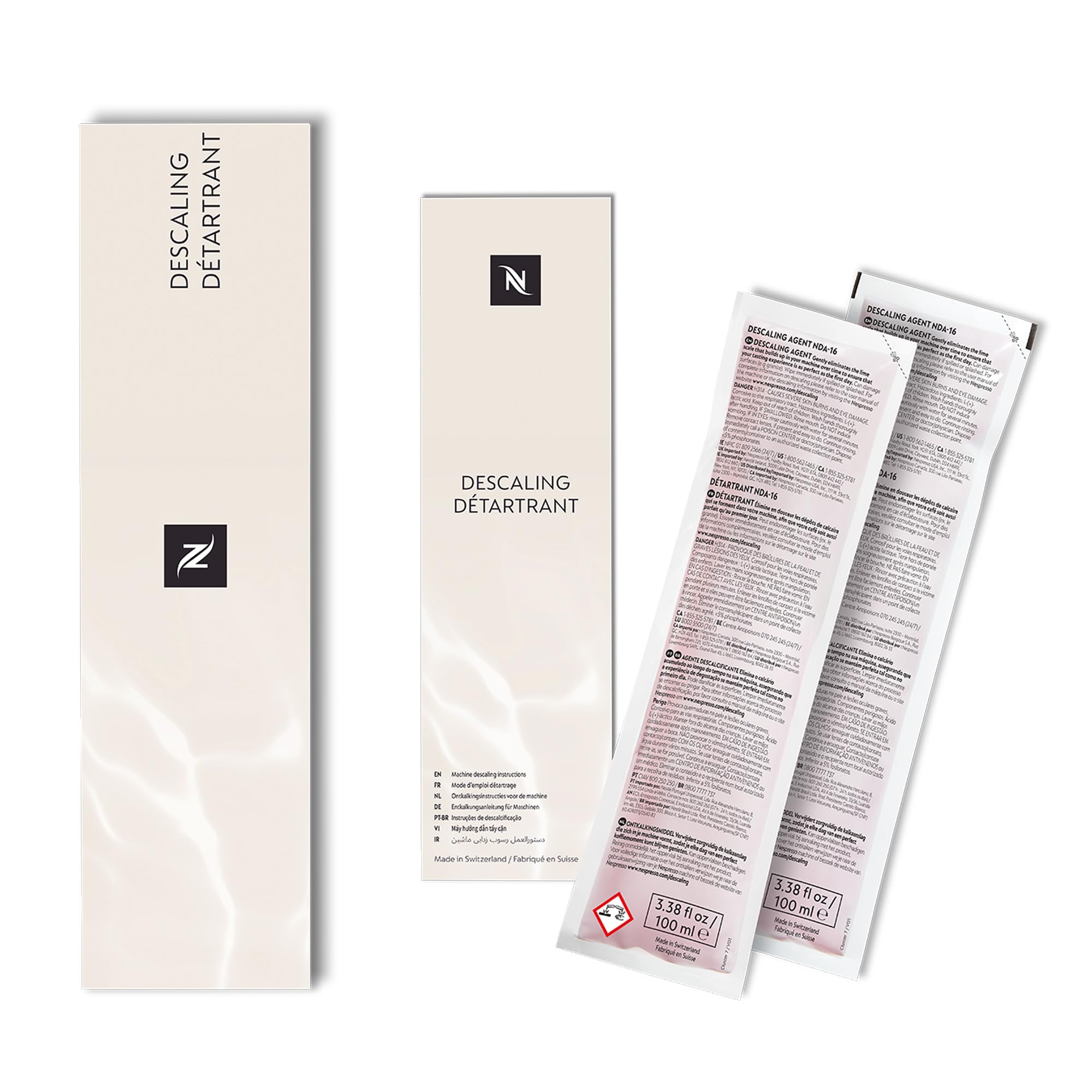 Nespresso Descaler kit 2 x 100ml sachets (2 pack) | Gently eliminating the limescale in your machine