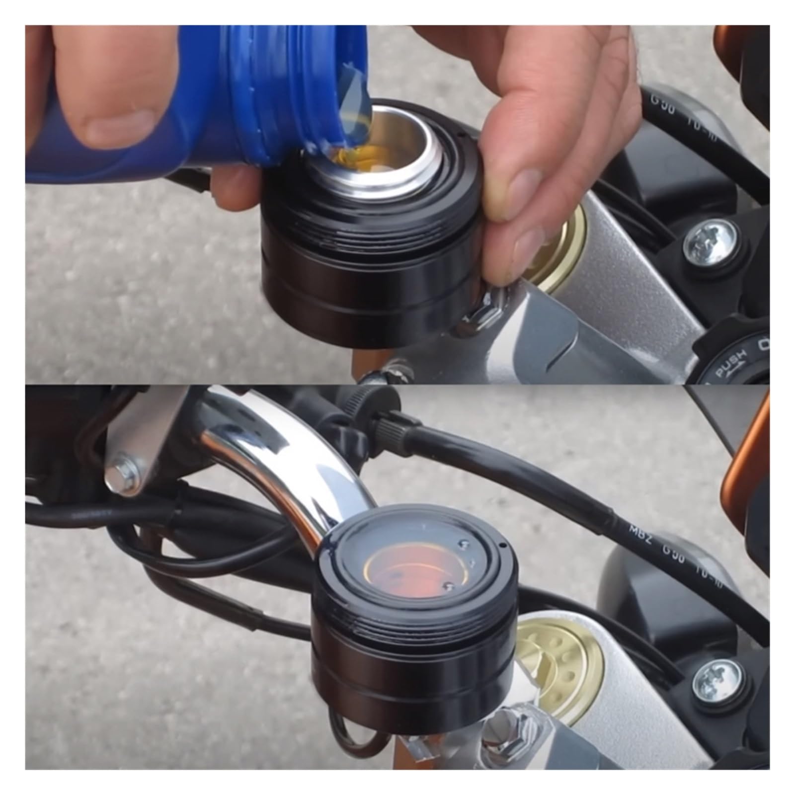 Motorrad-Kettenöler-Öler-Set, Universal-Motorrad-Schmiersystem, Kettenöler, kompatibel mit – Fahrrad(Blue)