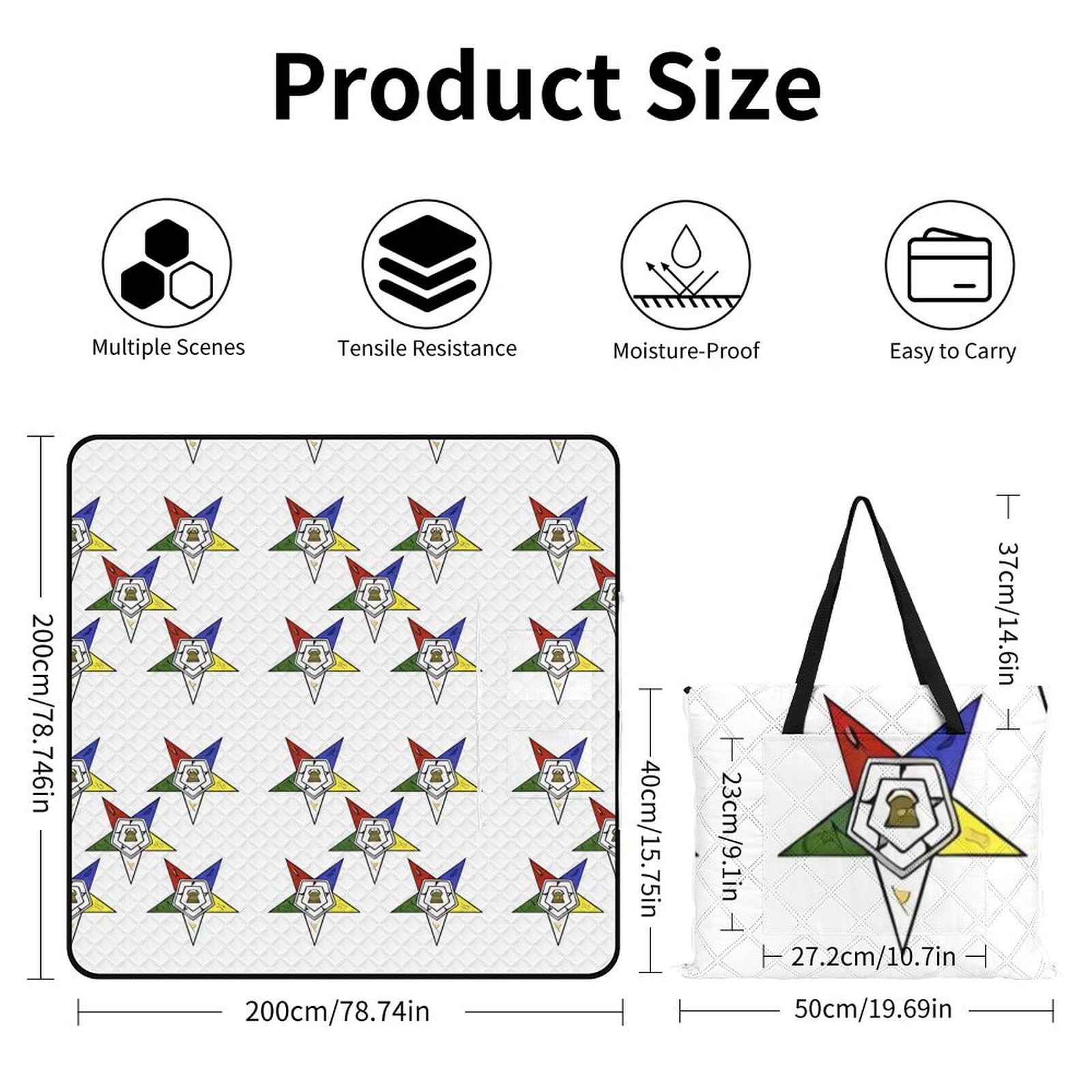 Couverture de pique-nique imperméable et résistante au sable - Motif étoiles orientales - Tapis de plage pliable pour le printemps, l'été, le camping, le parc, les voyages