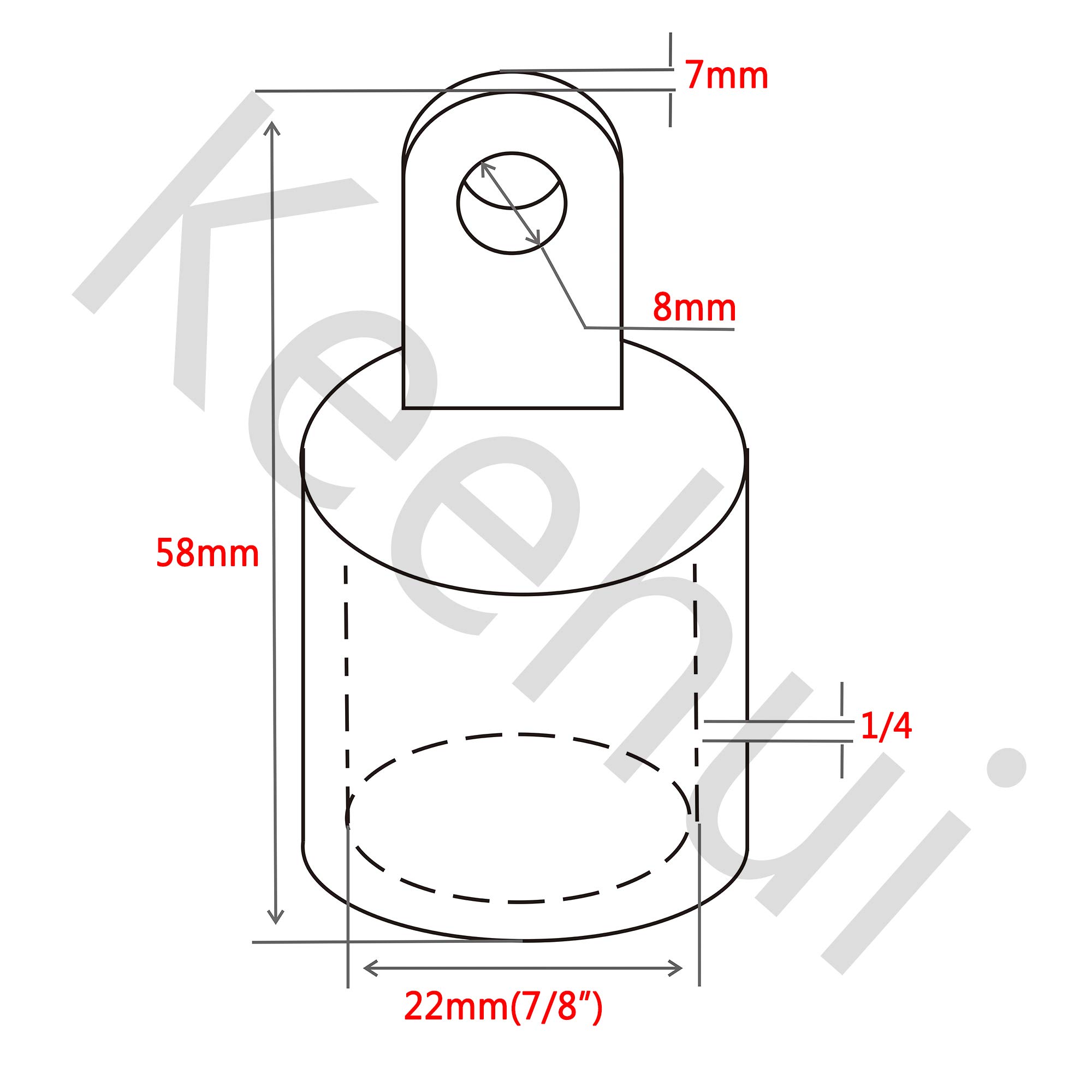 GaiRen Bimini Top Hardware, Fits 7/8'' Or 1'' OD Boat Fittings Heavy