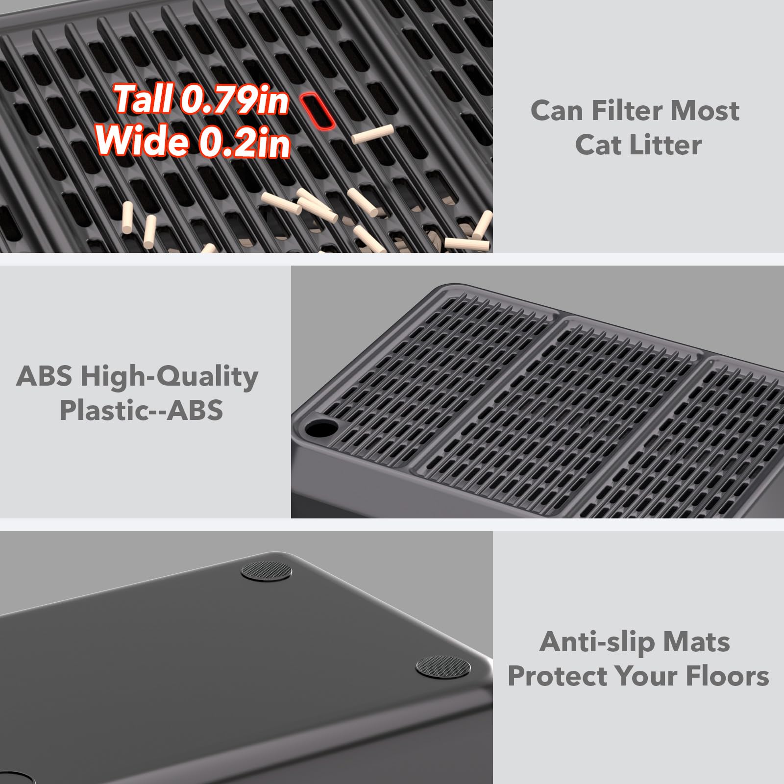 Cat Litter Box Mat Step/Ramp - Large 16"x11" Anti-Tracking Cat Litter Catcher Mat Double Layer Washable Kitty Trapping Tary Easy Clean, Also for Kitten & Elderly Cats Ramp - image 6