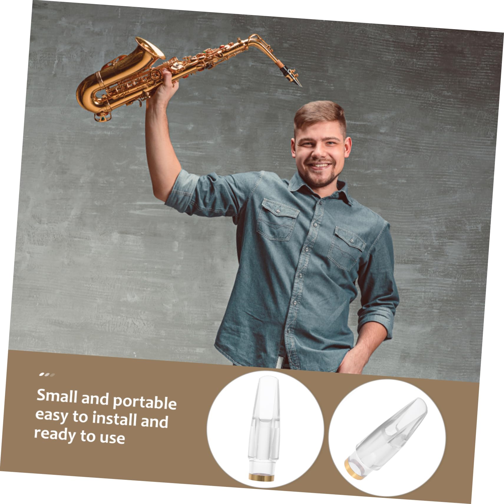 HEMOTON 3 Pz per sassofono fornitura di strumenti musicali strumento musicale p principiante bianca testa di sassofono boccaglio resistente piccolo Testa tubolare AbS