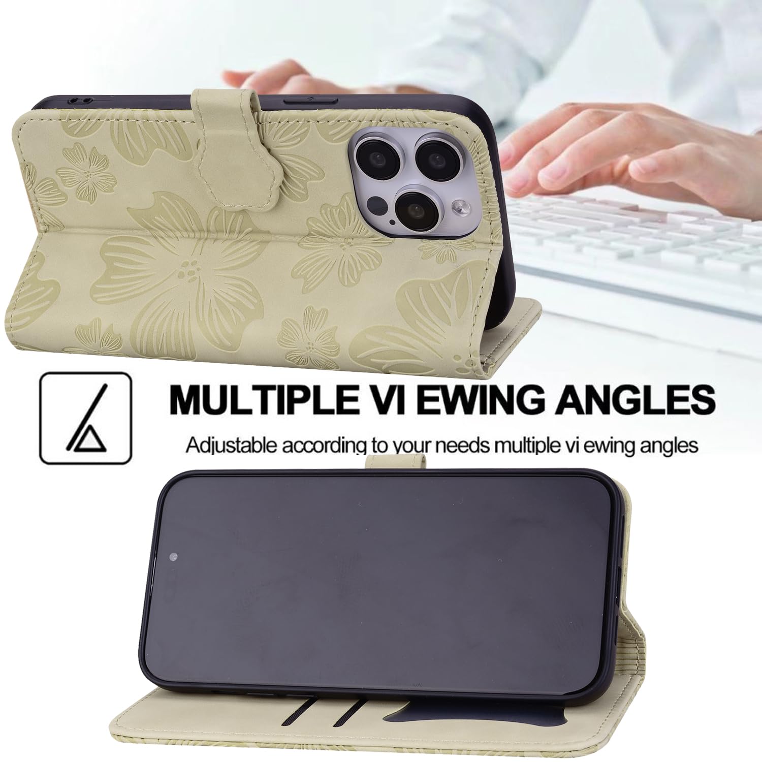 Rosbtib Case for Honor X6 4G/ X8 5G/ Honor 70 Lite 5G PU leather Flip Protective Case with Card slot Magnetic Closure Cherry Blossom Embossing Cover Honor 70 Lite 5G - Image 4