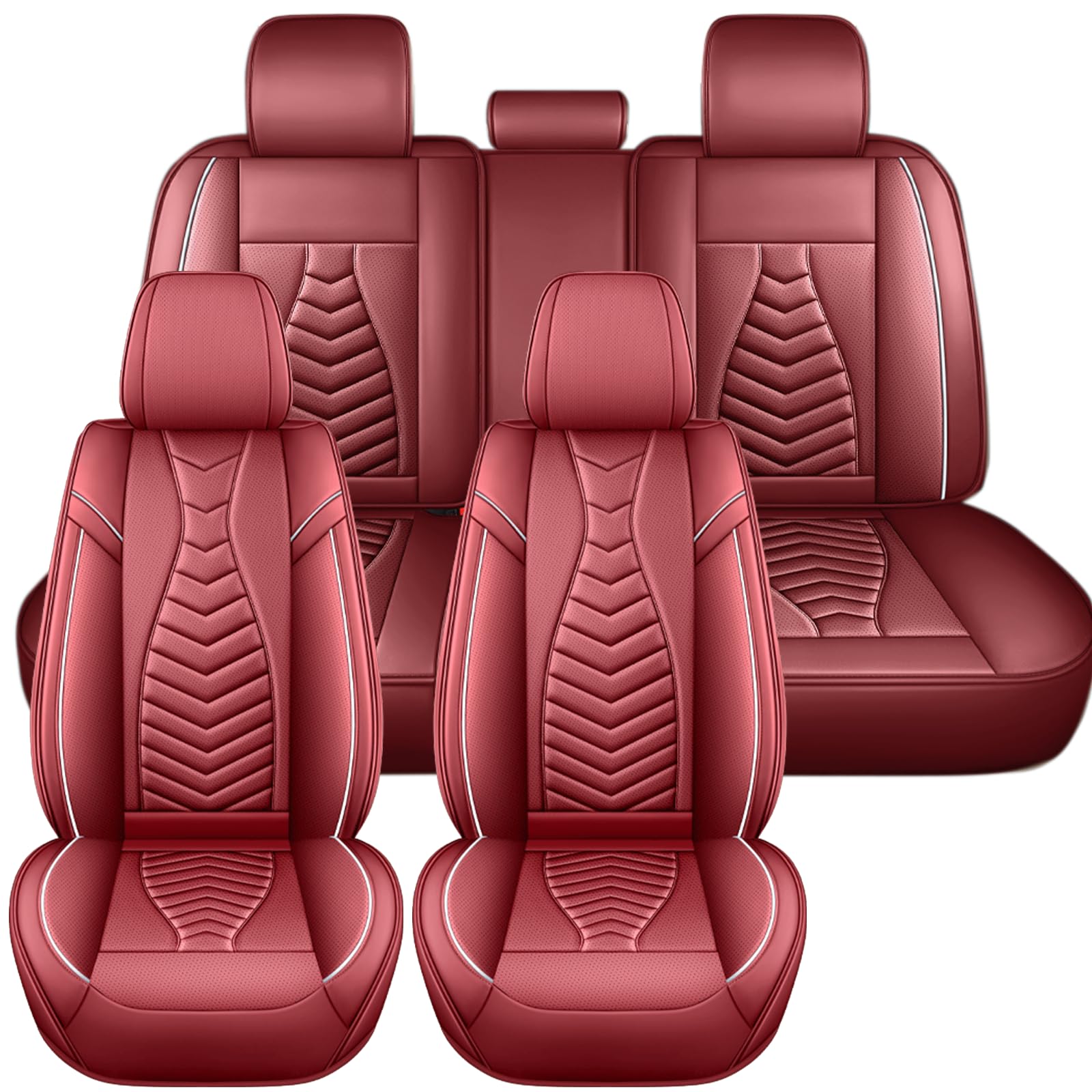 Coprisedili Auto Universali per 5 Posti in Vera Pelle–Compatibili con MG HS/ZS BYD Atto 3 / Seal/Tang – Impermeabili, Antiscivolo–Set Completo per SUV e Berlina
