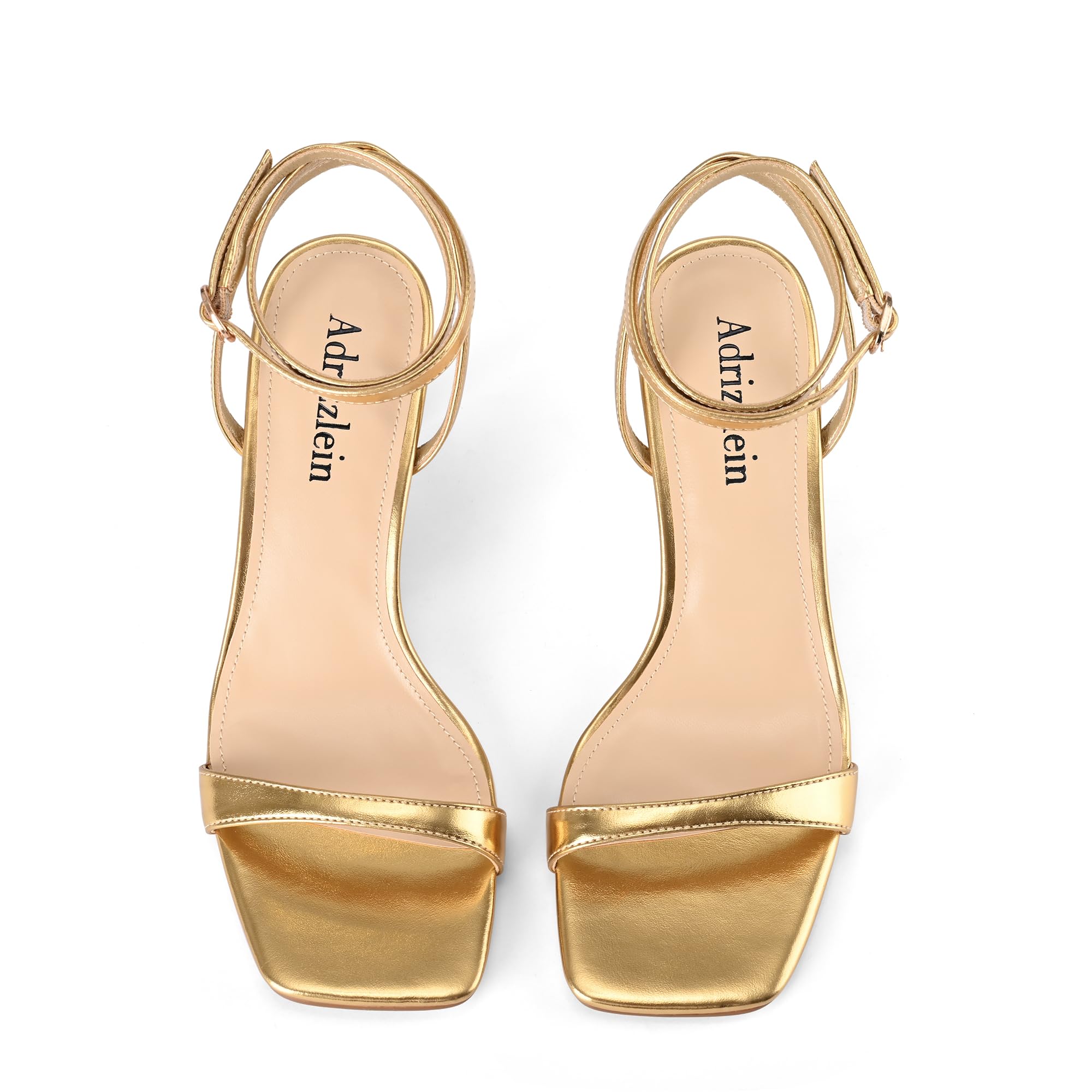 Adrizzlein Kitten-Heels für Damen, Riemchen-Absätze, quadratisch, offener Zehenbereich, Schnürung, Absatz, Knöchelriemen, Pumps, Kleid, Partyschuhe