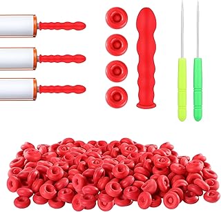 Seal Caulking Tube Covers Caps, 100PCS Caulk Saving Cap Practical Caulking Tube Sealing Caps, Durable Tool Caulk Tube Sealer Caps Covers Caps with 2 Piercing Needle for Sealing and Preserving (Red)