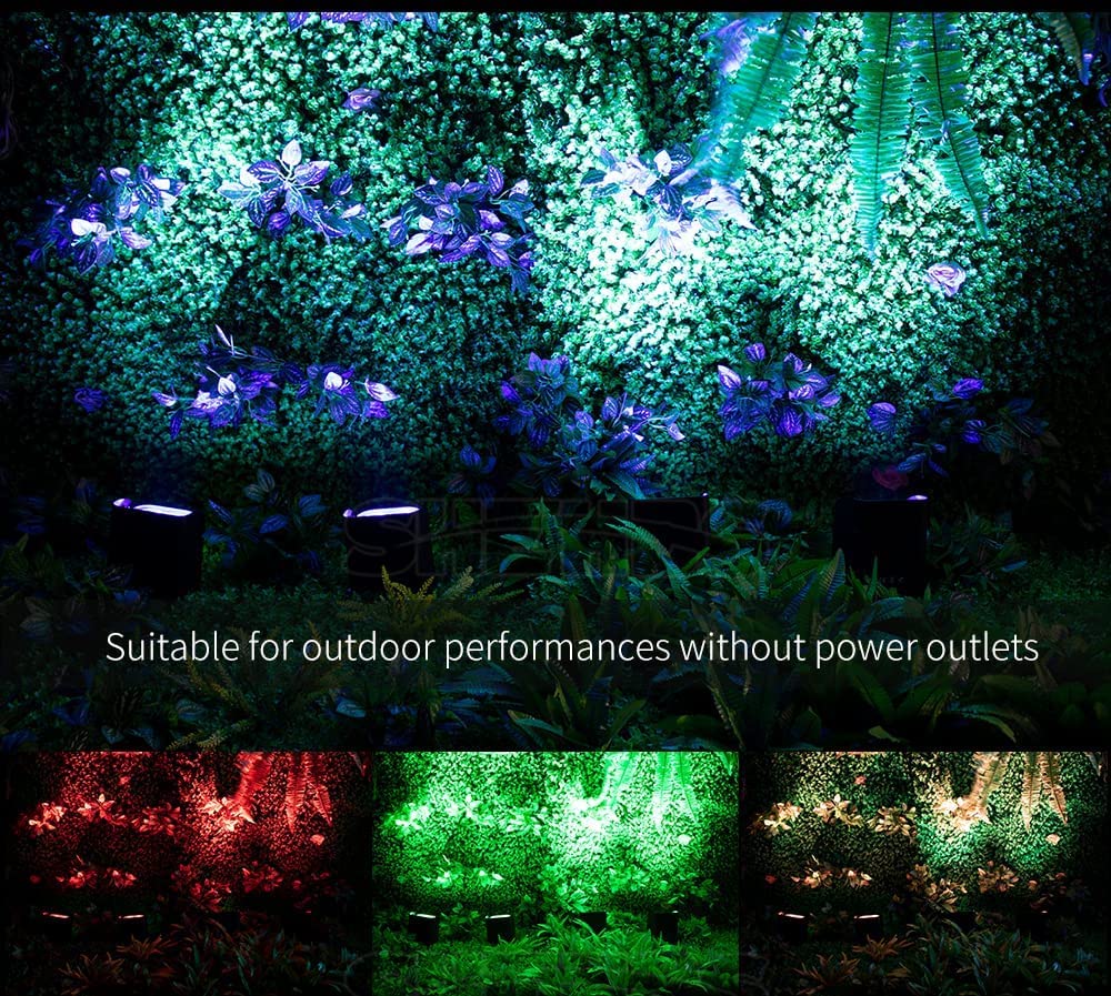 U`King 4 luci par led 108W ricaricabili batteria RGBWA+UV Uplight esterna con telecomando/APP/IR/DMX 9600 mAh luce da discoteca per la festa per dj bar KTV Band Matrimonio- Spedizione Germania