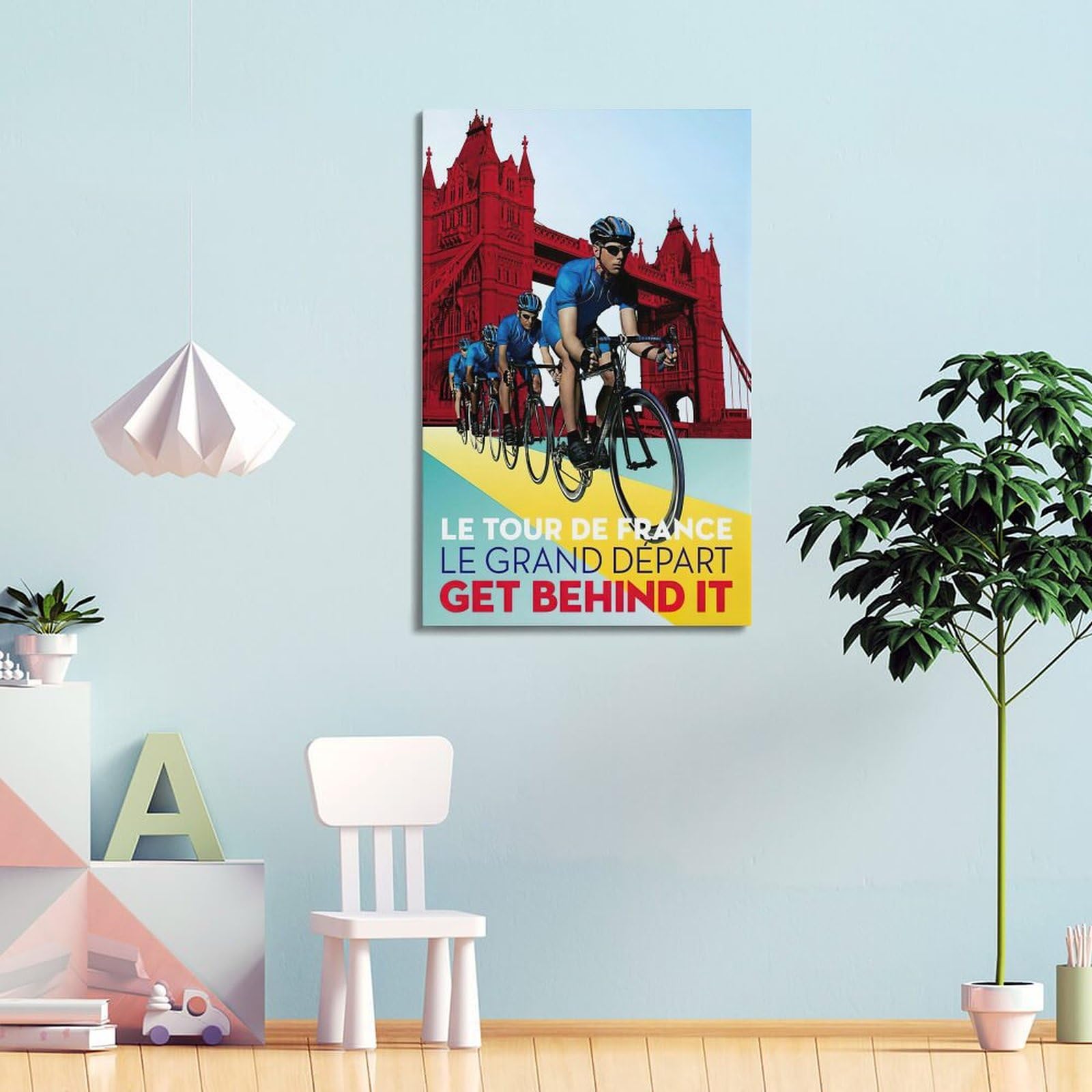 YCGYMX Poster sportivo su tela, motivo squadra concorrente, stampa artistica su tela, poster decorativo moderno, per camera da letto, per camera da letto, 60 x 90 cm