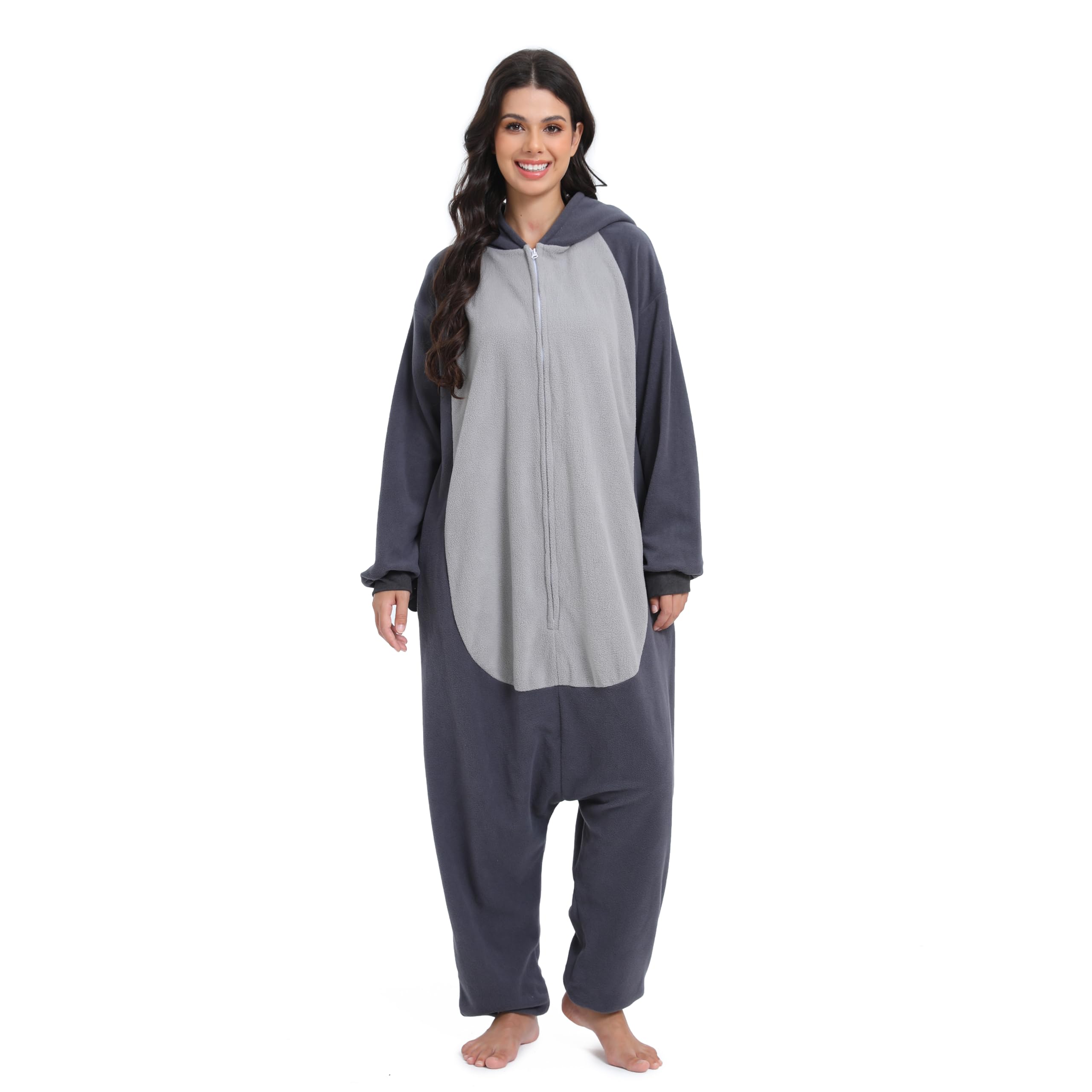 NAITOKE Disfraz de animal para adultos, disfraz de Halloween, pijama de una pieza para mujeres, hombres y adolescentes
