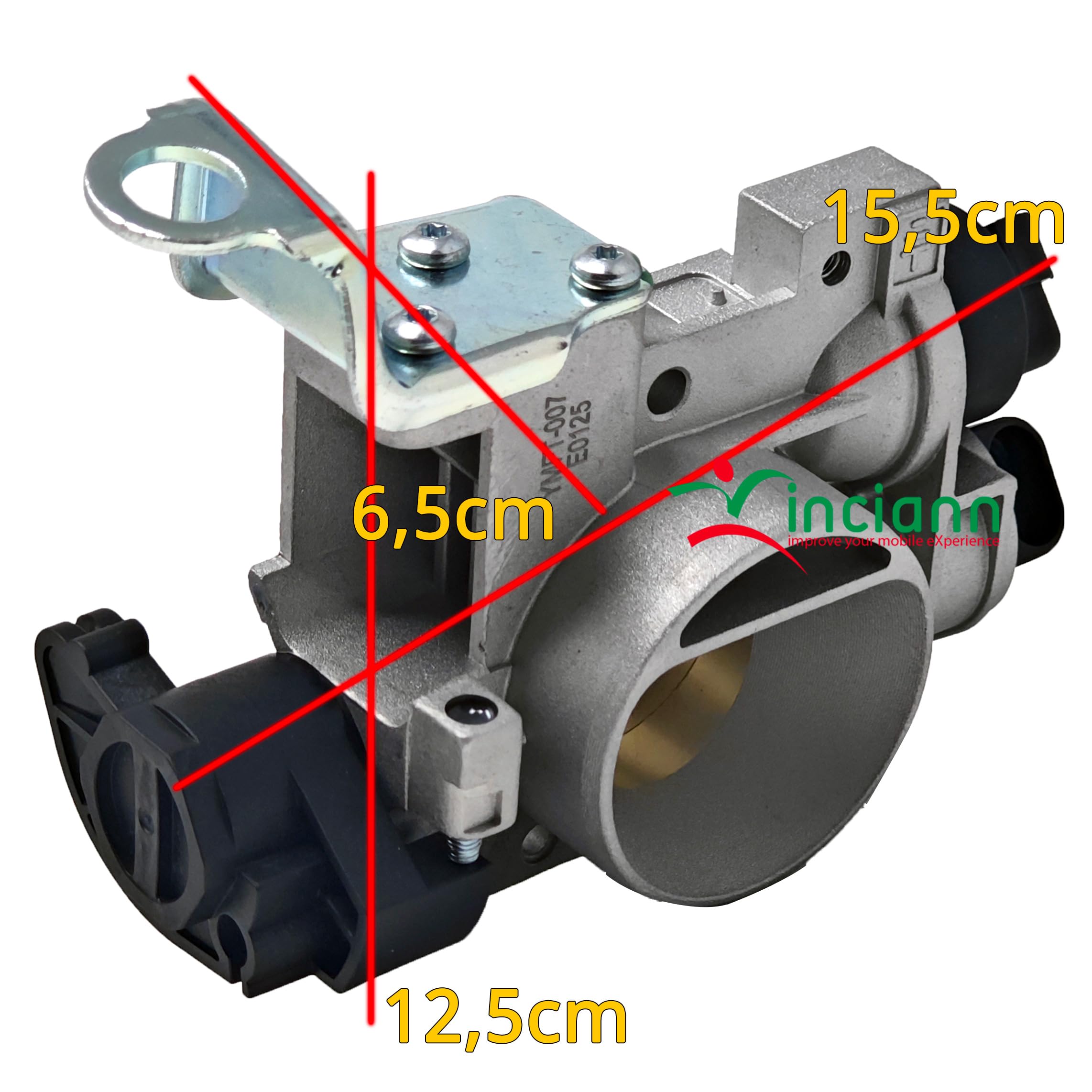 Valvola farfalla corpo farfallato compatibile con codici 46781326 77363298 adatto a Punto II 188 1.2 Bipower 60cv compatibile con Panda II 169 1.2 69cv adatto a Ypsilon II 843 1.2 69cv ecc.
