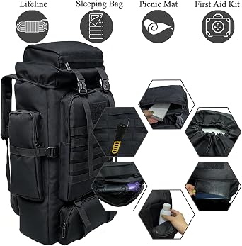 80L/100L Hiking Backpack Men Camping Rucksack Large Outdoor Travel Military Tactical Molle Trekking Knapsack Bag Women