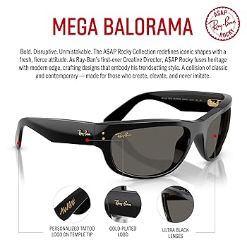 入手困難rayban asaprocky MEGA BALORAMA Ray Ban x A$AP Rocky Mega Balorama Blacked Out Collection