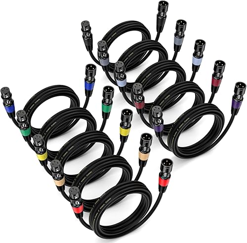 Miniatura 26 de EBXYA XLR Cables 1.5 pies 6 Pack – XLR macho a hembra 3 pines cable de micrófono equilibrado