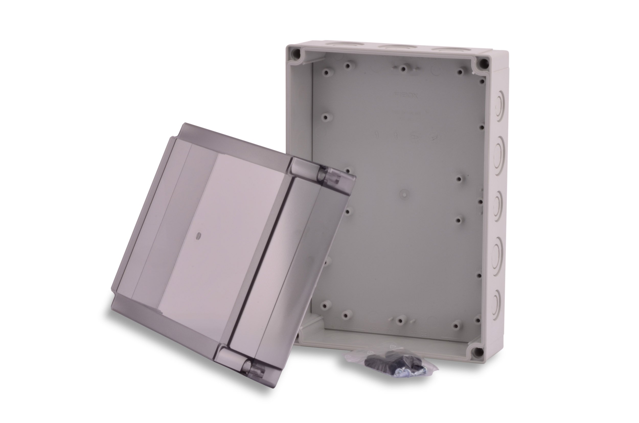 BOXEXPERT Polycarbonat Industriegehäuse 255x180x100mm IP67 Serie Michel Kunststoff Schaltschrank Verteilerkasten Installationsgehäuse RAL7035 grau