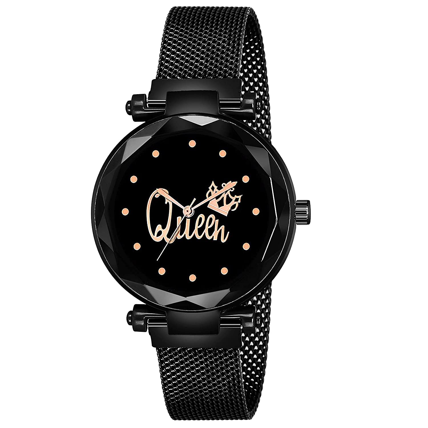 GOLDENIZE FASHION Analogue Queen Black Dial Magnet Strip Unisex Women & Girls Stylish Watch (Black) (B0BN8513CV) Amazon Price History, Amazon Price Tracker