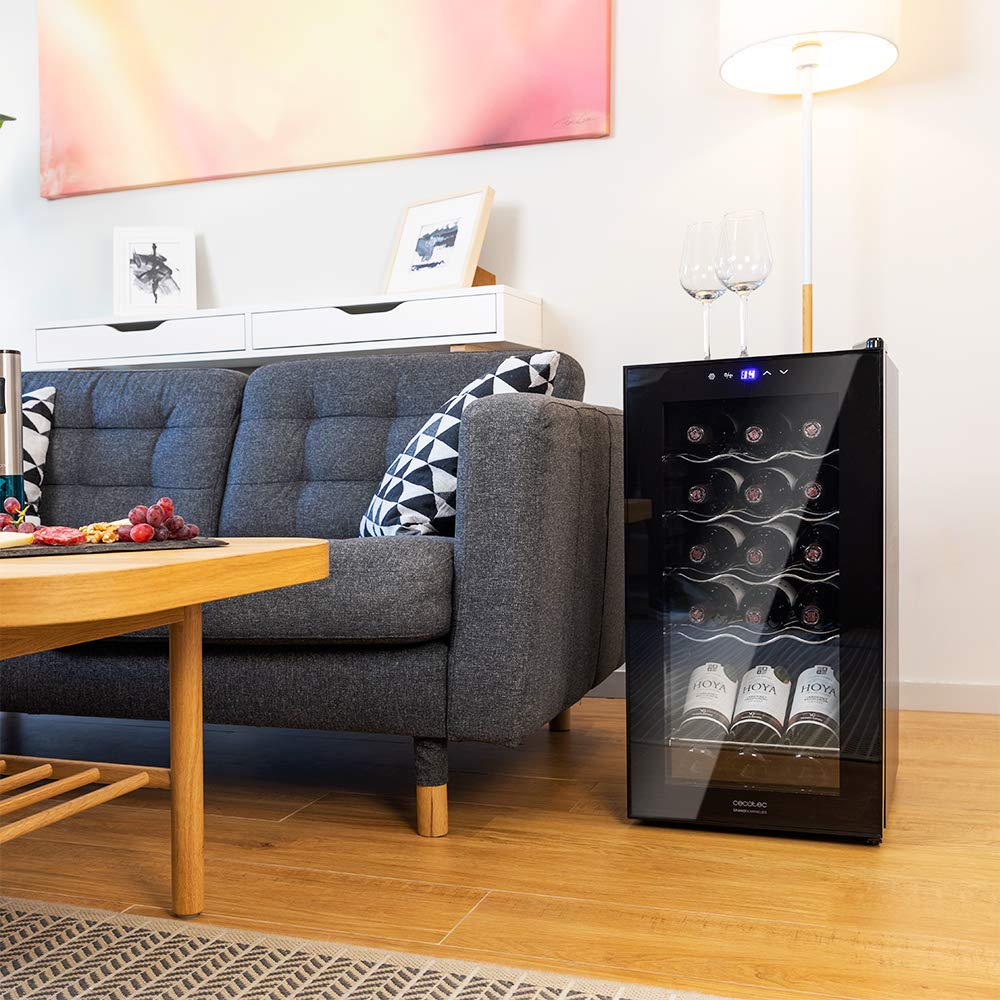 Cecotec GrandSommelier 15000 Black Weinkühlschrank 15 Flaschen Kompressor einstellbare Temperatur Touch-Bedienfeld