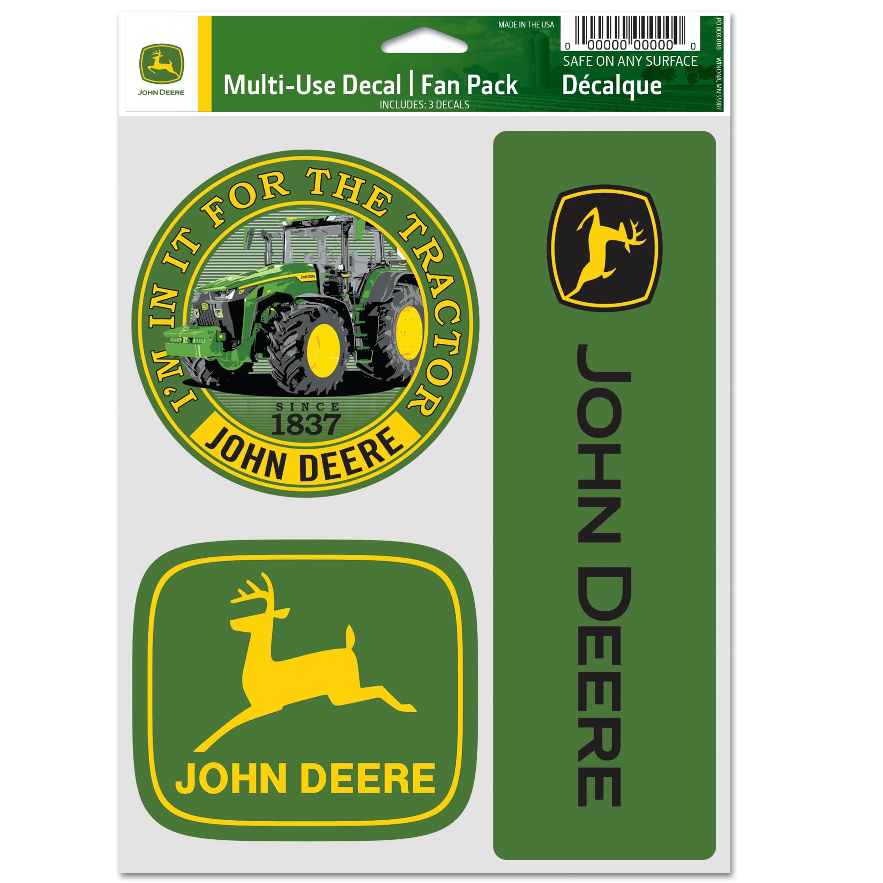 John Deere WinCraft Confezione di adesivi multiuso