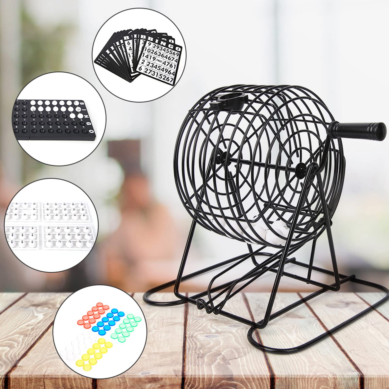 Jeu de Bingo, Jeu Bingo Boules Porte-Bonheur 75 pièces 15 mm Machine à loterie fêtes Loterie Automatique Jeu Loto Bingo pour Famille, Groupe, animations dans Bars