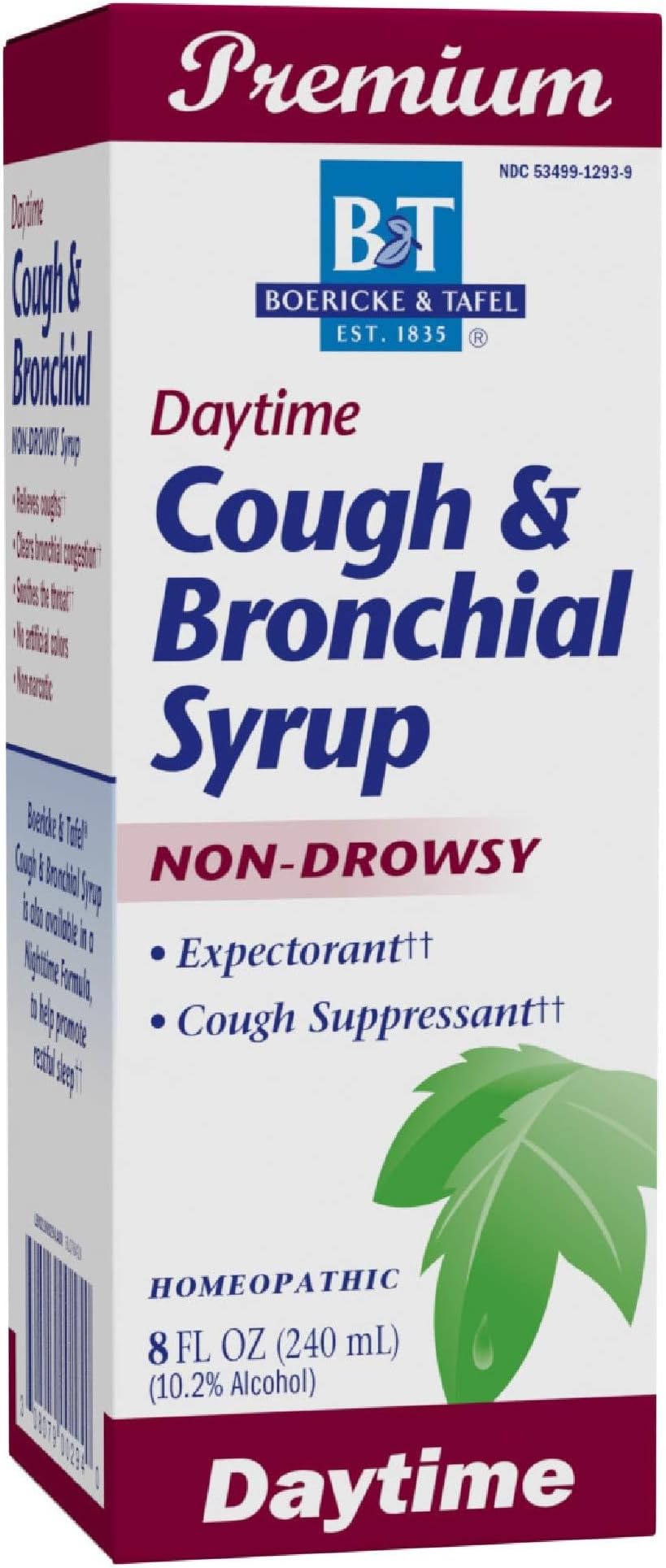 Nature's Way Boericke & Tafel Daytime Cough & Bronchial Syrup, Cough Suppressant and Expectorant*, Non-Drowsy, 8 fl oz
