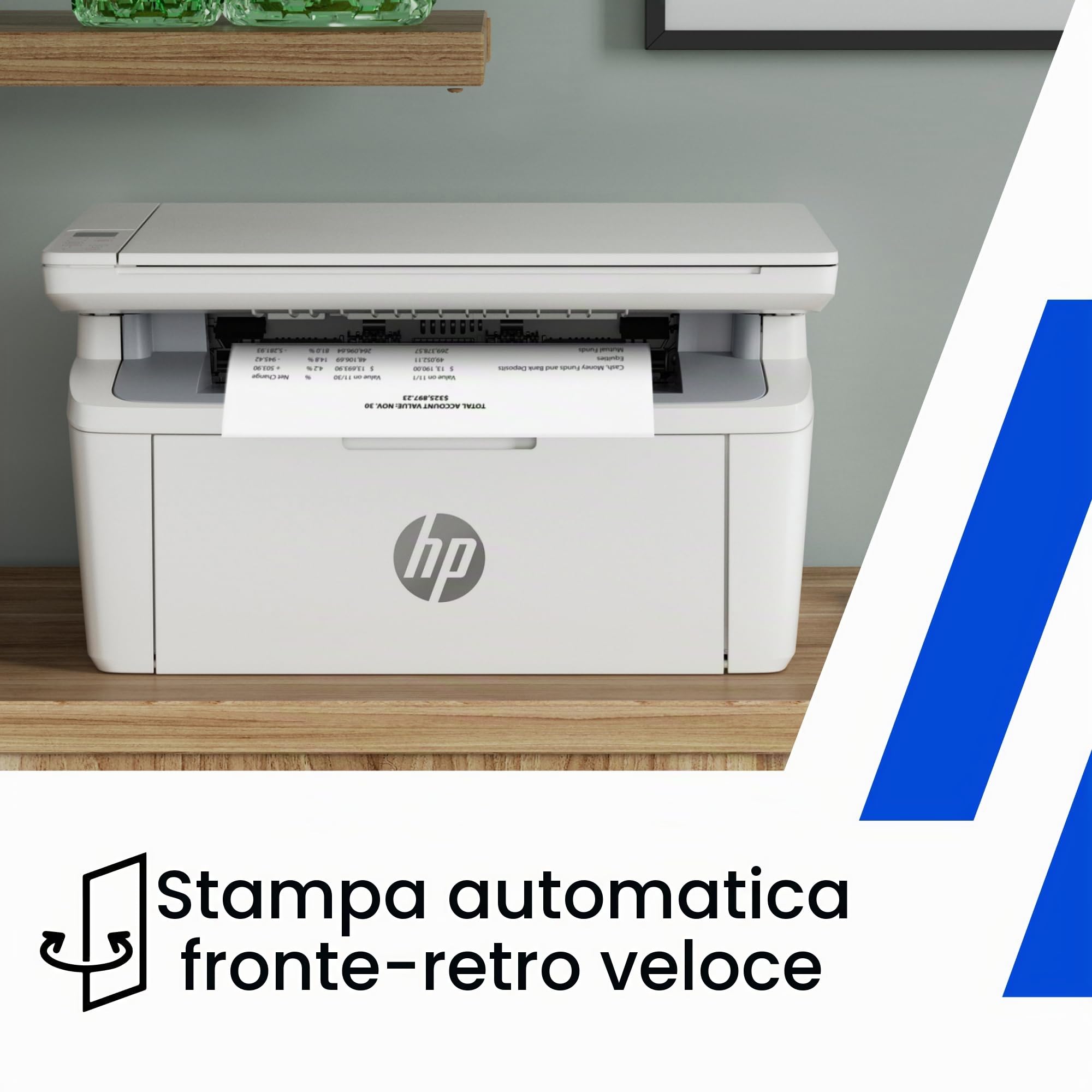 HP LaserJet M140w 7MD72F, Stampante Multifunzione Laser A4, Monocromatica, Stampa Fronte e Retro Manuale in b/n, 20 ppm, Wi-Fi, HP Smart, 2 Mesi di Piano Toner Instant Ink inclusi, Bianca