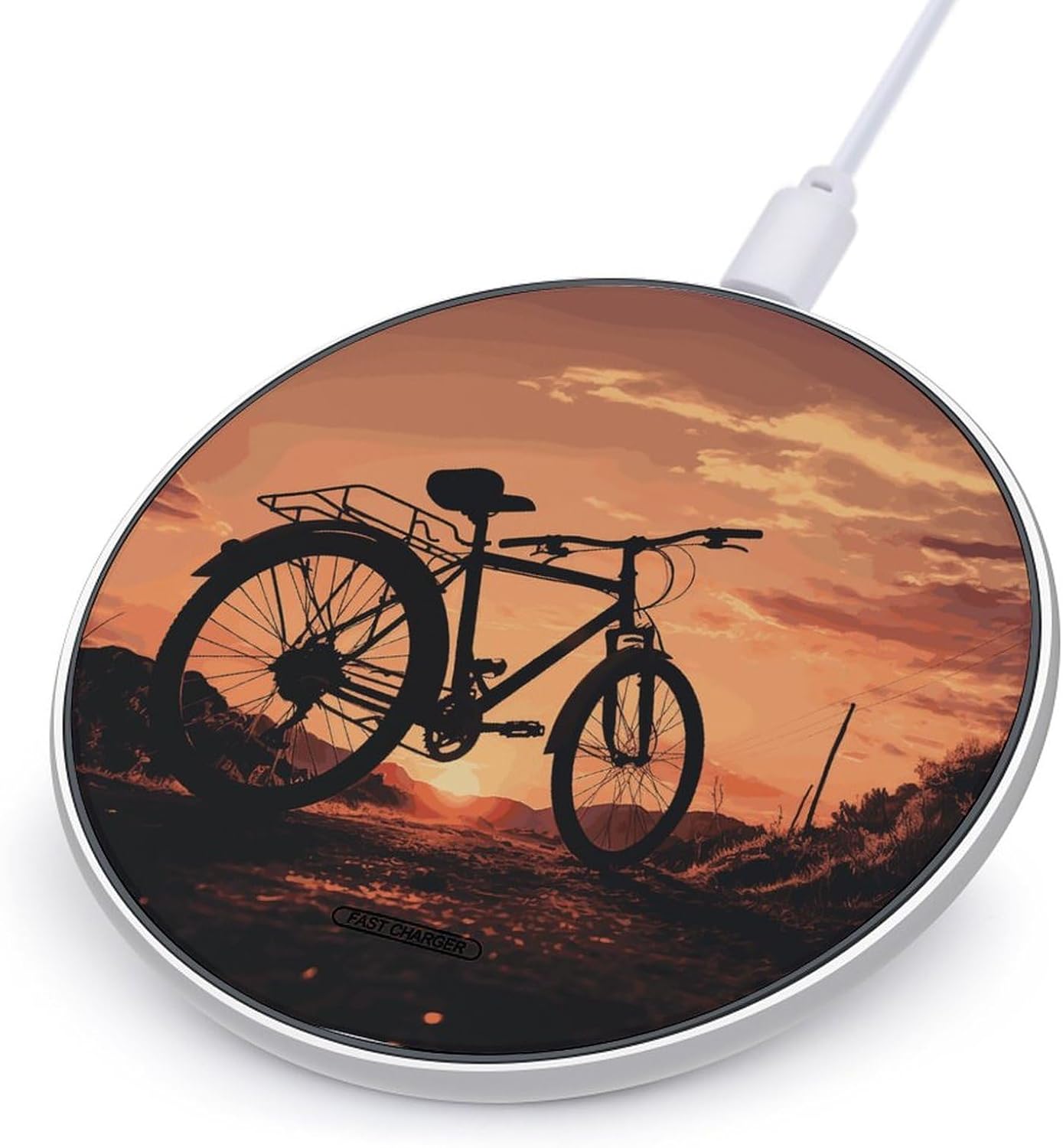 Road Bicycle Wireless Charger 10W Portable Fast Wireless Charging Pad Compatible with Phone Slim Charging Station Lightweight Charger Mat Charging Block for Travel Home Office
