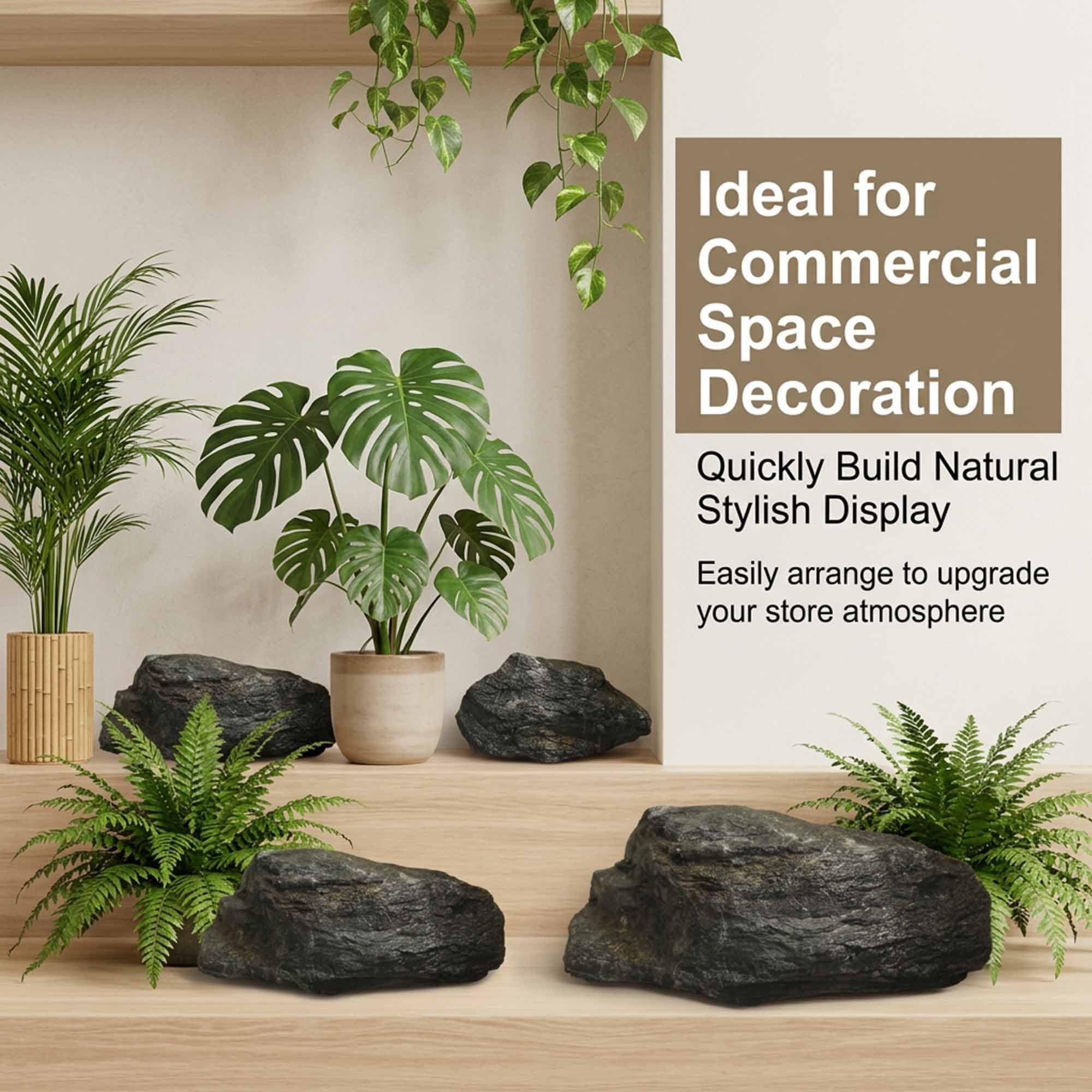 Rocas Artificiales, Roca Decorativa Ligera para paisajismo | Roca de resina impermeable para decoración de interiores, paisajismo de jardines y exhibiciones comerciales(26x12x37cm)