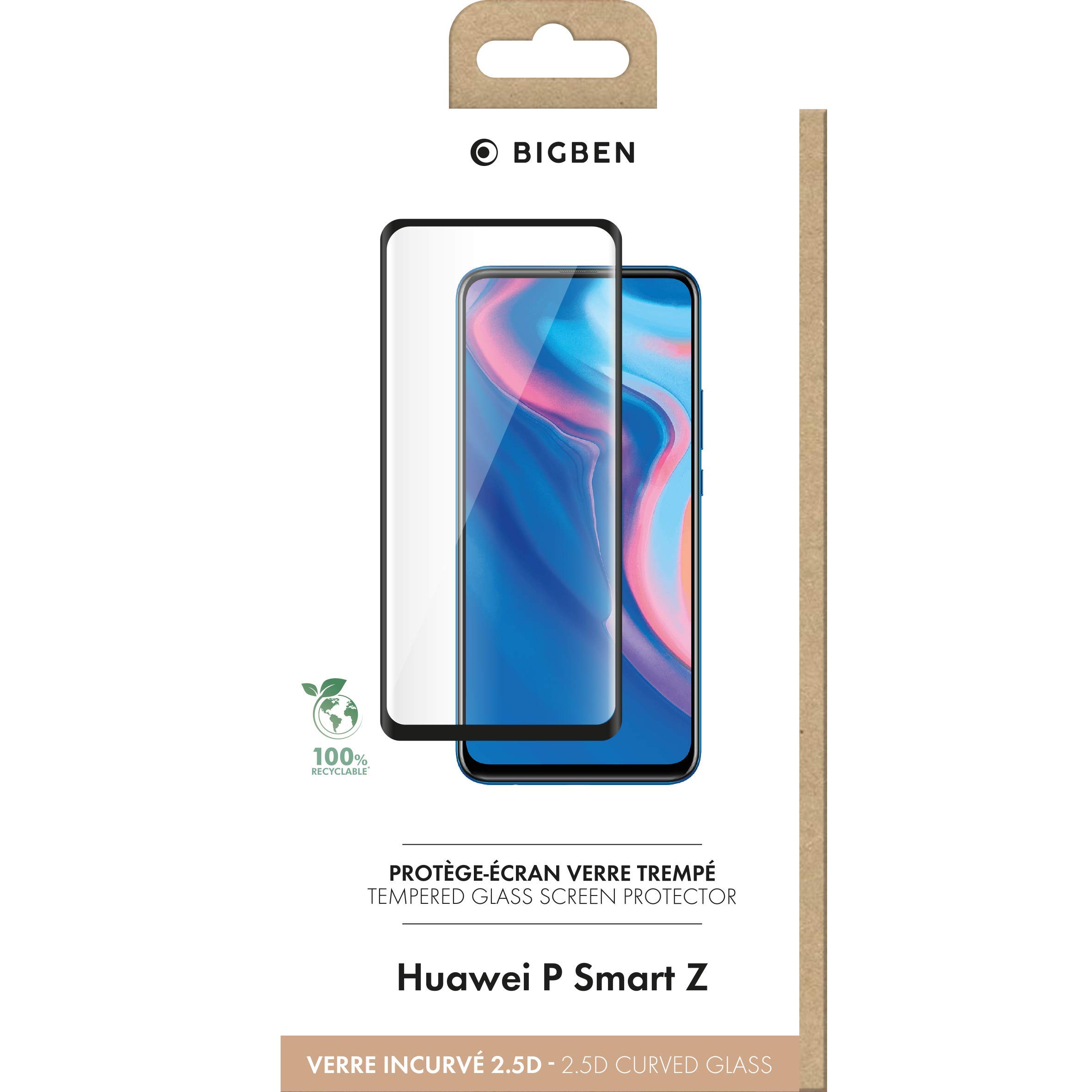 Bigben Tempered Glass Screen Protector for Huawei P Smart Z, Schwarz - Image 2