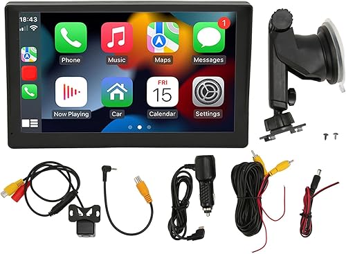 Miniatura 7 de Estéreo de coche con pantalla táctil de 9 pulgadas, estéreo portátil para automóvil con tarjeta de almacenamiento interno de 64 GB, soporte Carplay