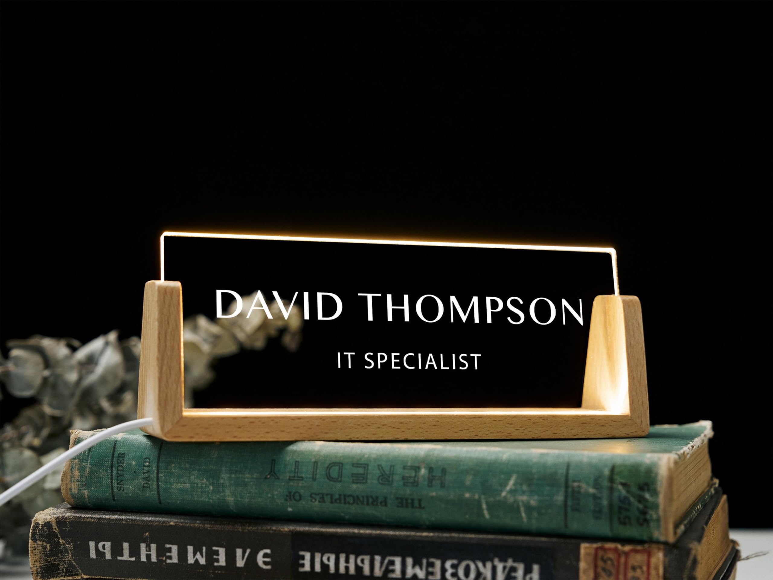 MustHome Desk Name Plate with Holder | Acrylic Name plate for office , Gift for Doctor, Teacher, Advocate, Medical, office or Promotion Gift for corporates | Personalised Name Plate Table Sign Stand | Gifts 2