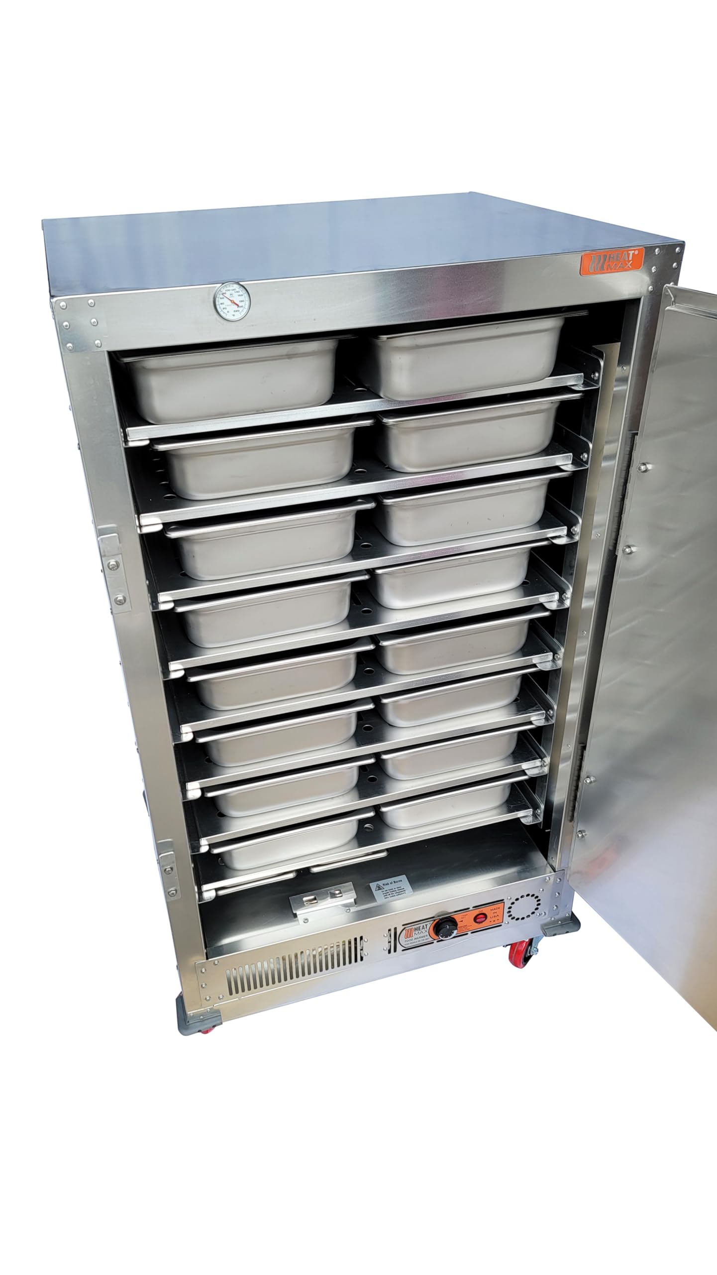 Sponsored Ad - HeatMax 322758 Large Electric Commercial Food Warmer Holding Cabinet for 16 Full Size Pans, for Churches, Schools, Institutions - Made in USA with Service and Support - 120V Plug, Potluck