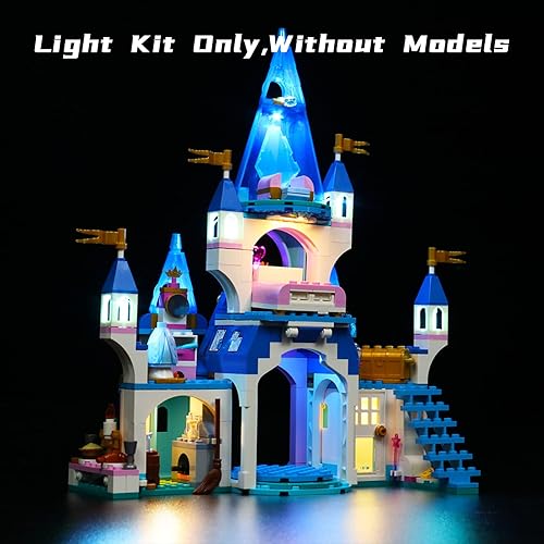 Miniatura 5 de Kit de luces LED para Lego 43206 Disney Cenicienta y el Castillo del Príncipe Encantador, juego de luces compatibles con Lego 43206, versión clásica