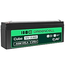 Greencell Batteria AGM 12V 2.3h al piombo accumulatore sigillata VRLA Senza manutezione ricaricabile Batterie di ricambio ermetica giocattoli bambini allarme Falliscono Bilancia Recinzione