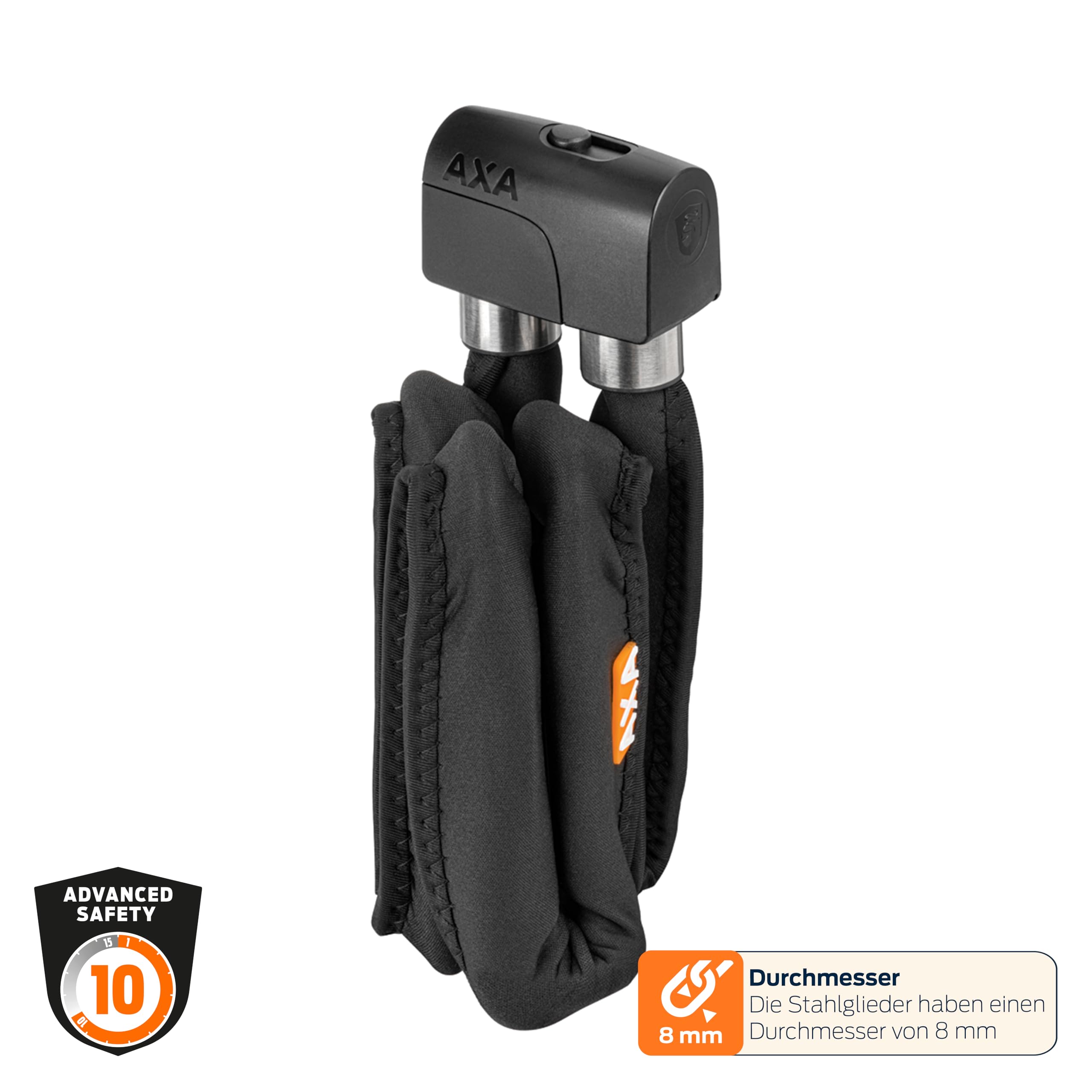 AXA Foldable 8 Lucchetti pieghevoli Black 130 cm