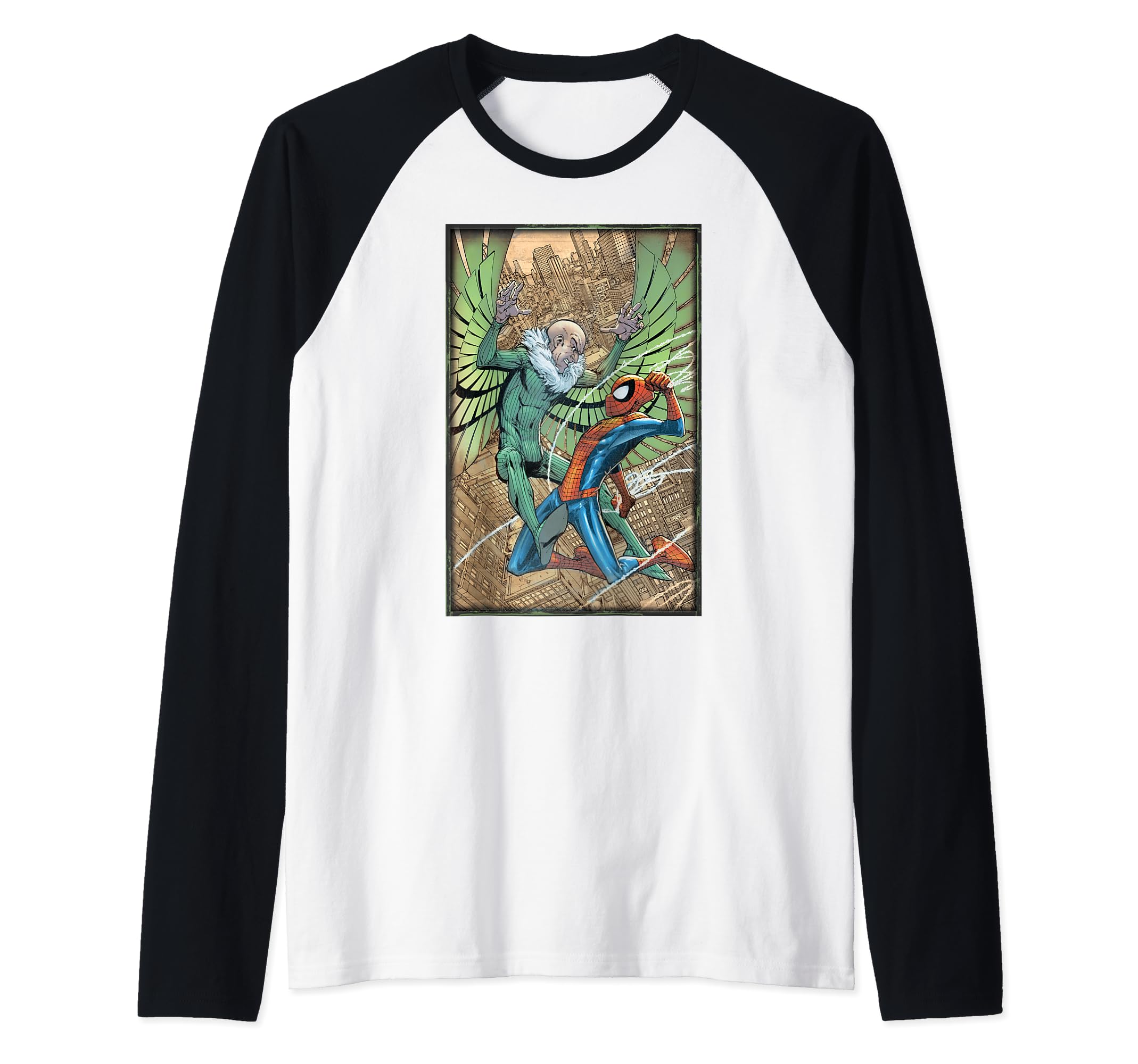 T-shirt Manches Raglan Spider-Man avec Impression Poster Durable