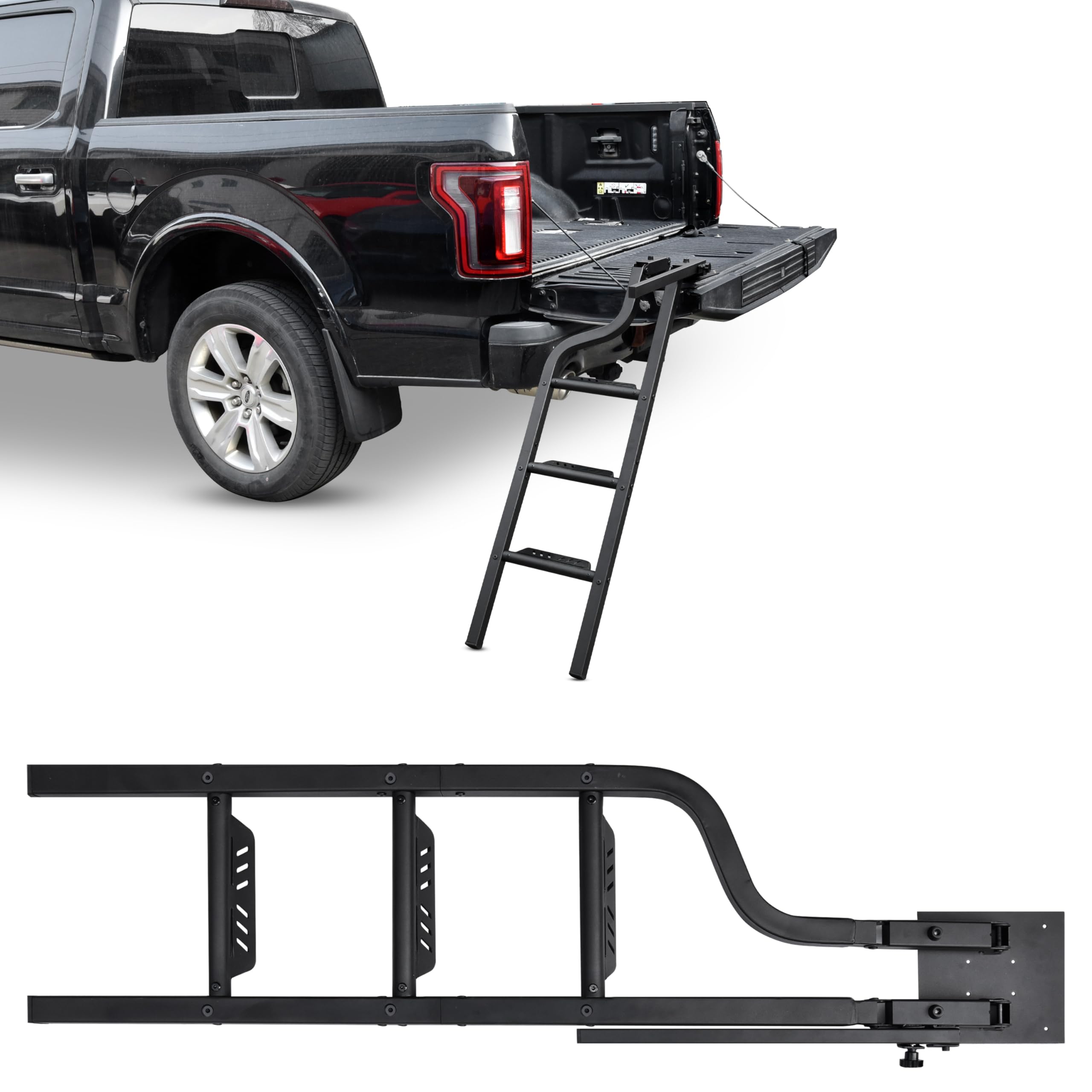 45" Aluminum Universal Pickup Truck Tailgate Ladder with Handle