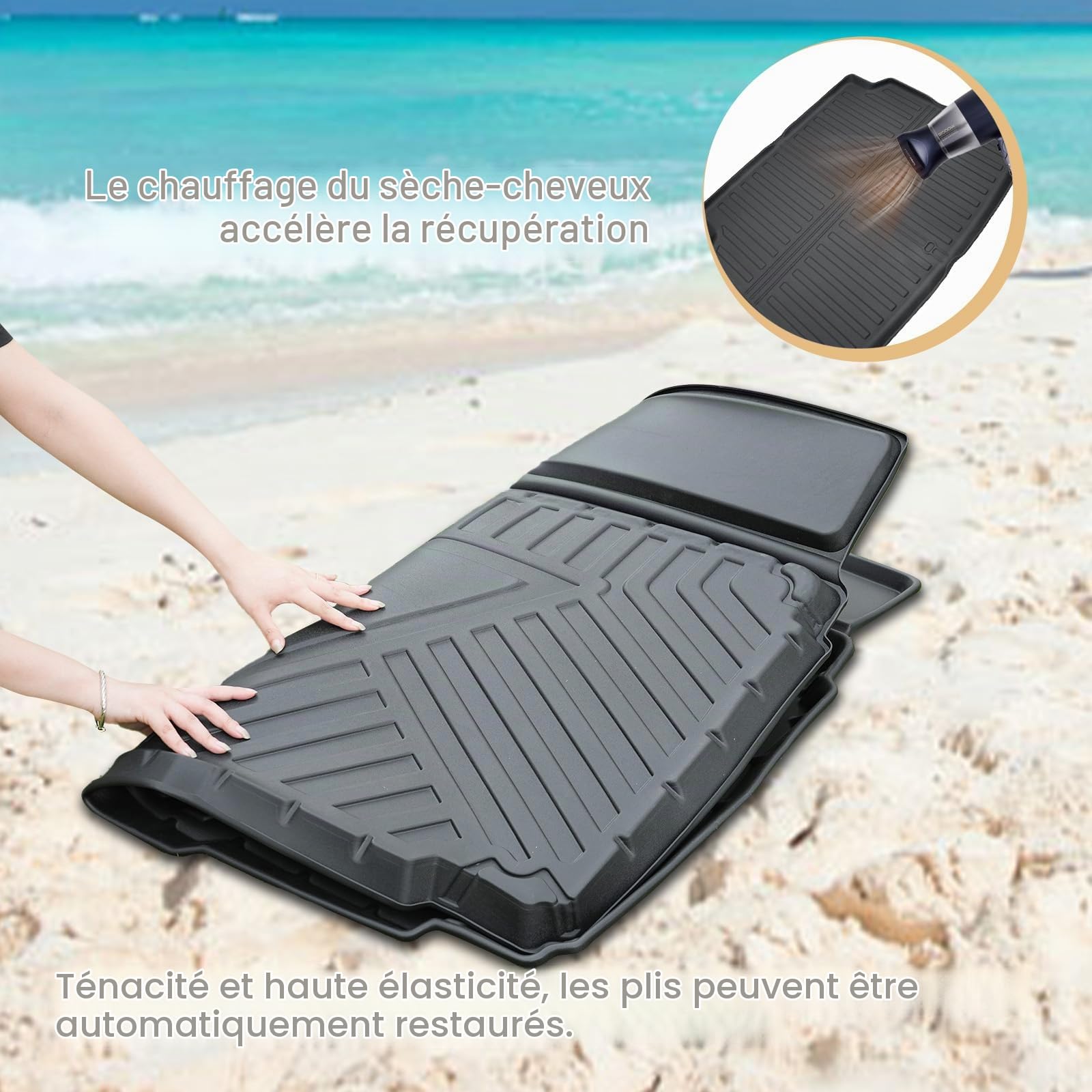 ECOZEN Tapis de Coffre Peugeot 308 III Hybride/E-308 2022-2026 (hayon 5 Portes [S-W Non Applicable]) 3D Scan TPE Tapis 3 Caoutchouc antidérapant imperméable Bord Haut Toutes Saisons Bac de Coffre