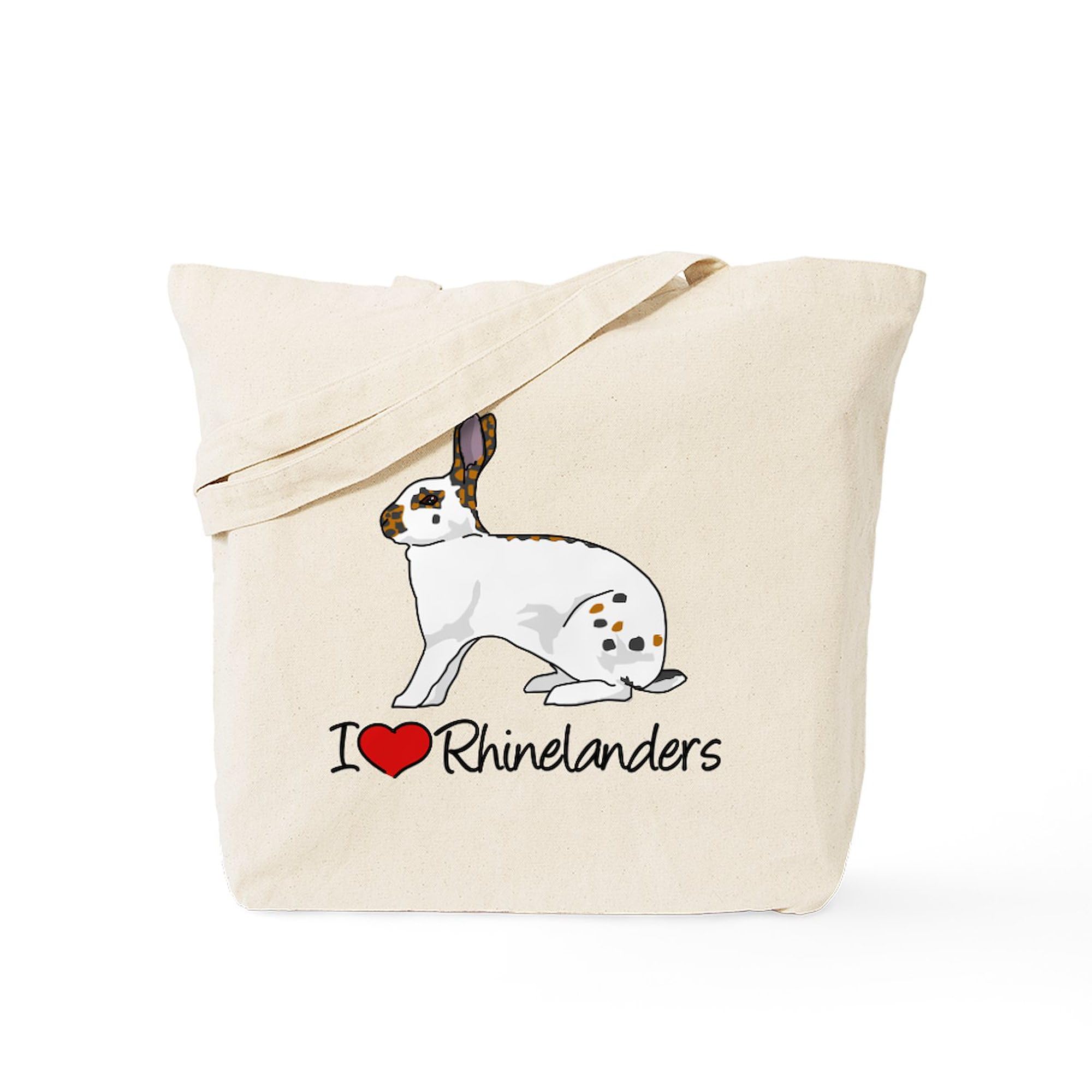 CafePress I Heart Rhinelander Rabbits Tote Bag Natural Canvas Tote Bag, Reusable Shopping Bag