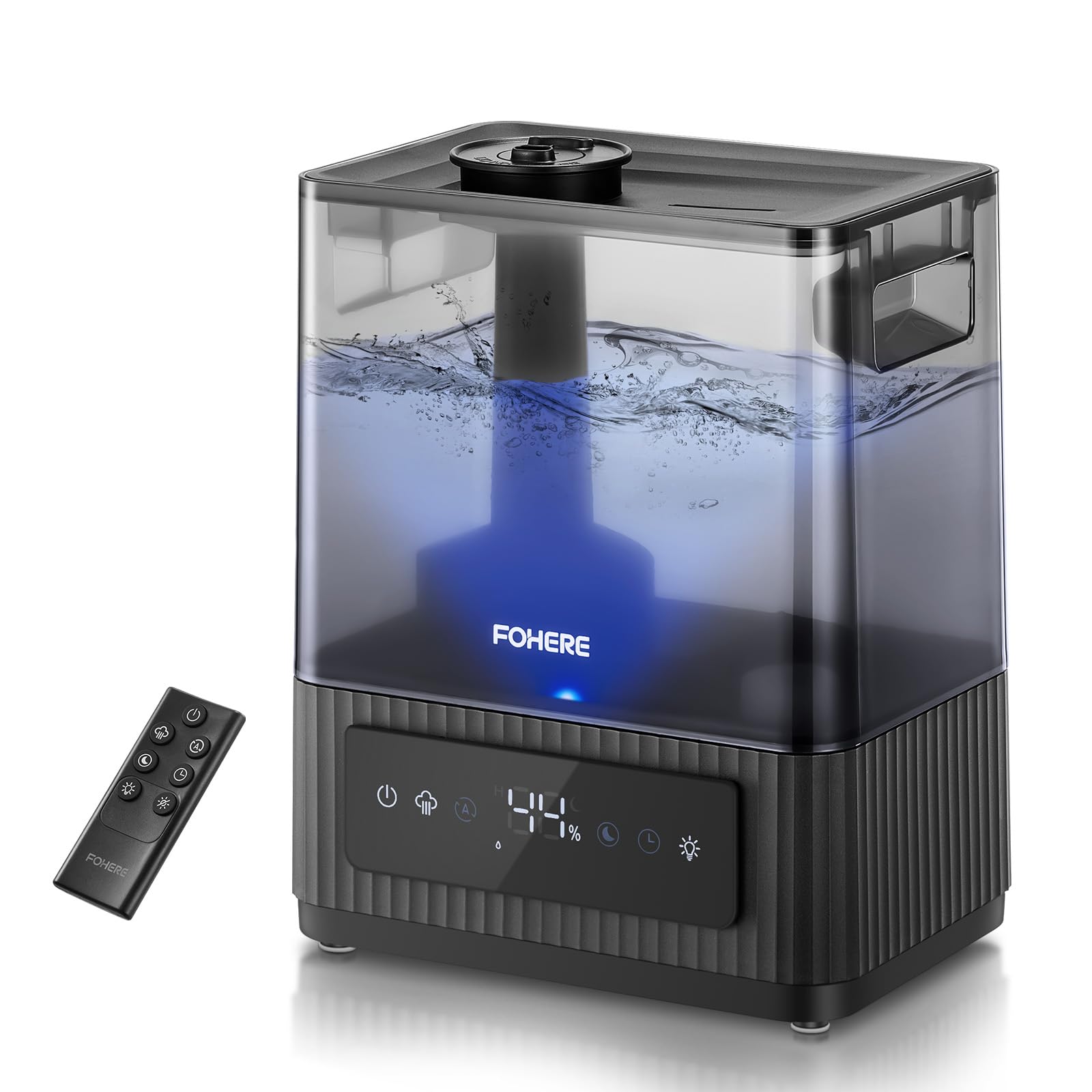 6L Luftbefeuchter für große Räume, Kaltnebel Leiser Humidifier für Kinderzimmer Schlafzimmer Pflanzen, 60 Std. Laufzeit, präziser Feuchtigkeitssensor, Aromadiffusor, oben befüllbarer
