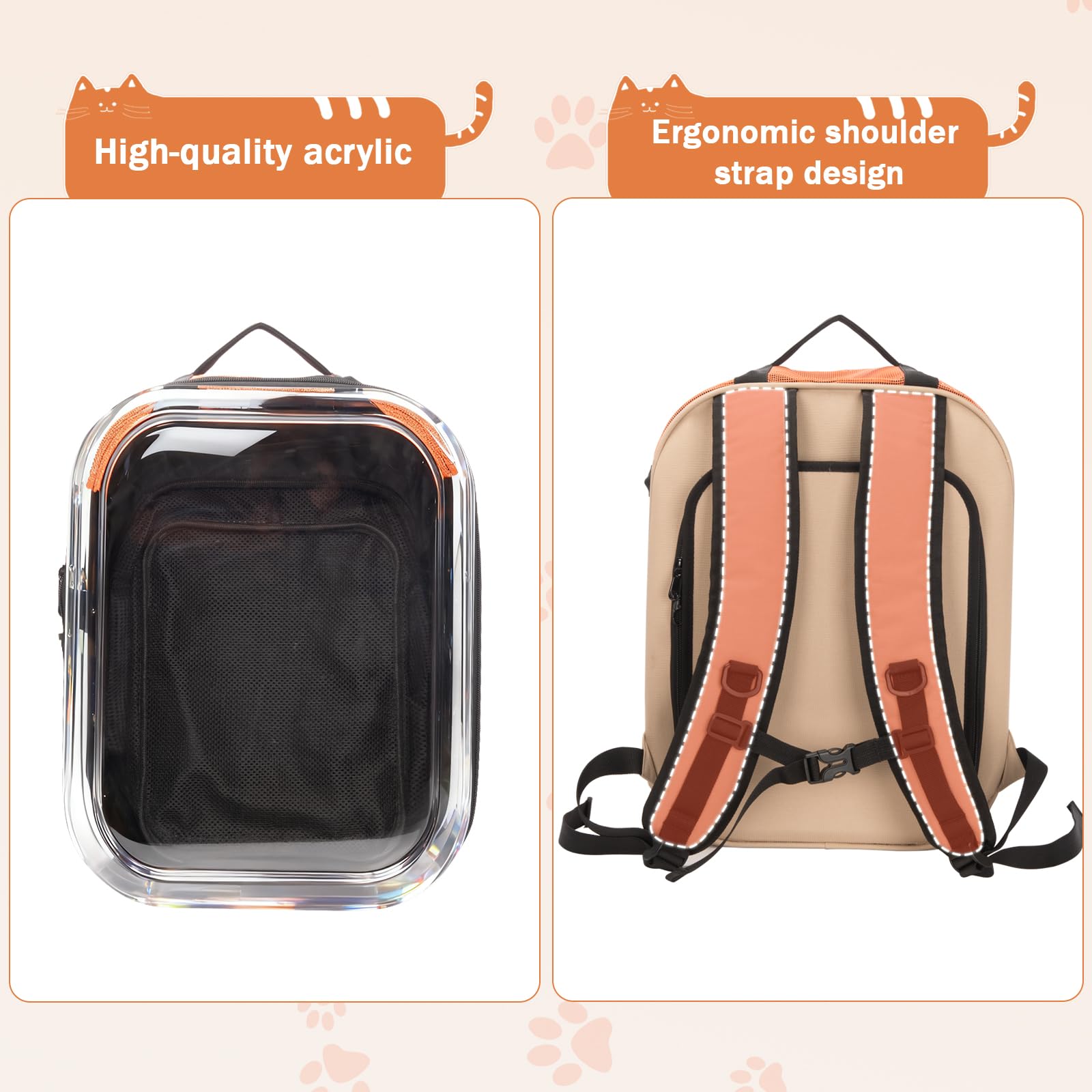 Hp hope Katzenrucksack Bubble Haustier Rucksack, Tragbare und Faltbare Katzentasche, Atmungsaktive und Leichte Hundetasche für Hunde Katzen Haustiere