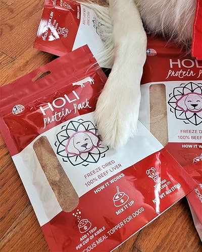 Miniatura 5 de HOLI Alimento para perro con hígado de ternera, un solo ingrediente, grado humano, proteína liofilizada y potenciador del sabor para perros
