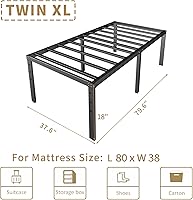Vista 32 de Base de cama tamaño Queen de 12 pulgadas, no necesita somier, base de colchón de plataforma de metal resistente con listones de acero